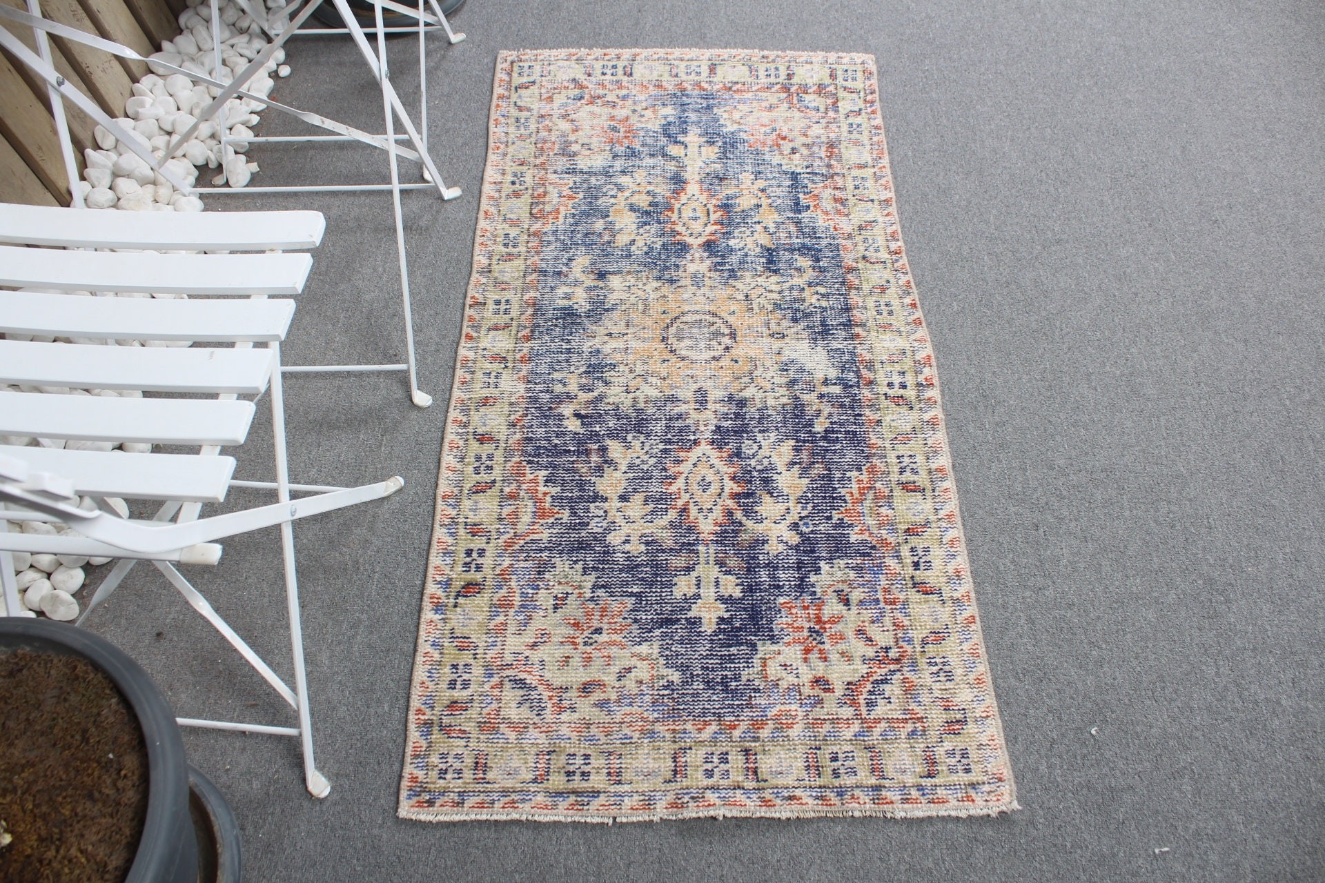 Blue Bedroom Rug, Kitchen Rugs, Entry Rugs, Rugs for Entry, Vintage Rug, 2.3x4.7 ft Small Rug, Wool Rug, Small Boho Rug Rugs, Turkish Rug