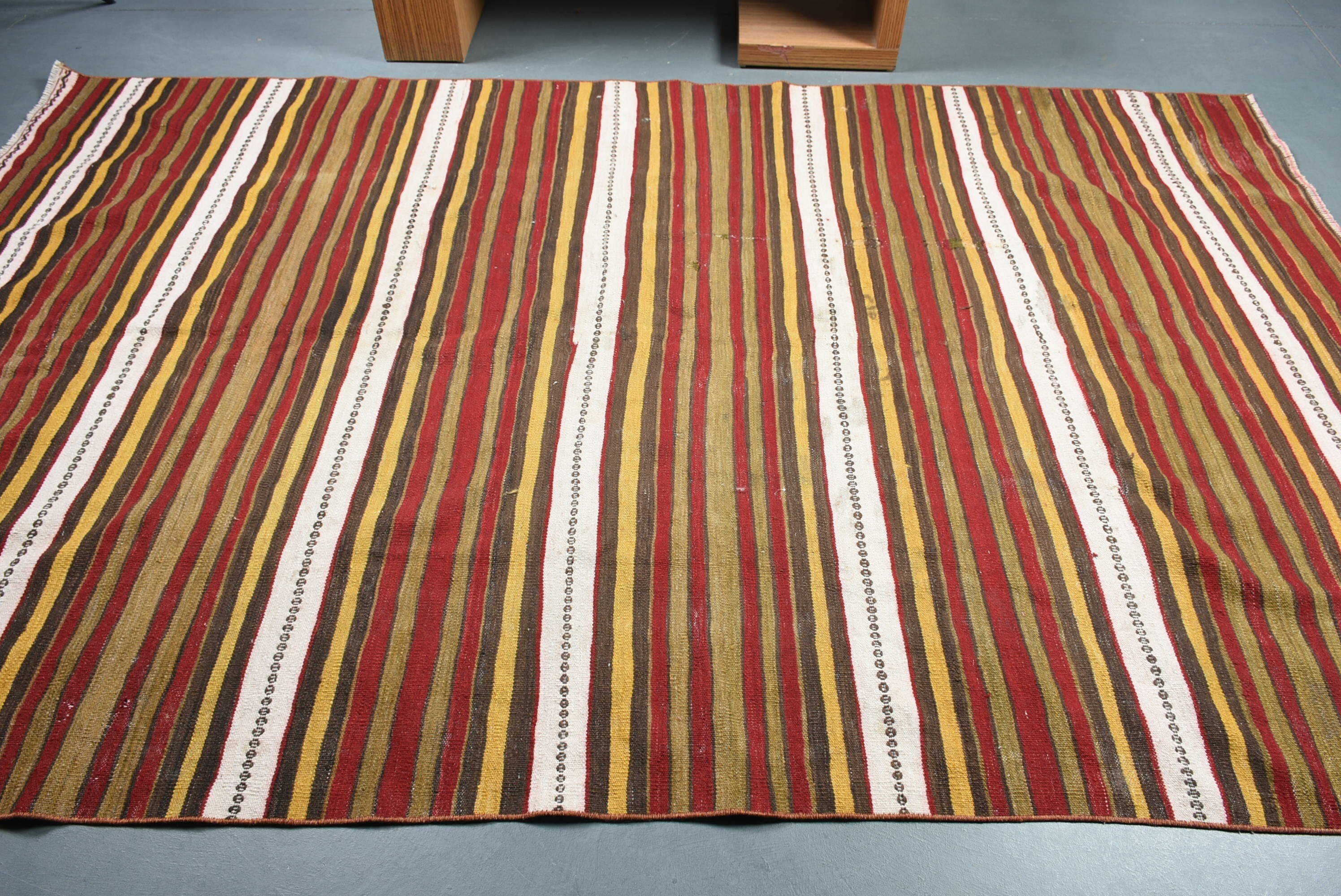Living Room Rug, Vintage Rugs, Turkish Rugs, 6.1x9.6 ft Large Rug, Red Kitchen Rug, Salon Rug, Kitchen Rug, Flatweave Rug