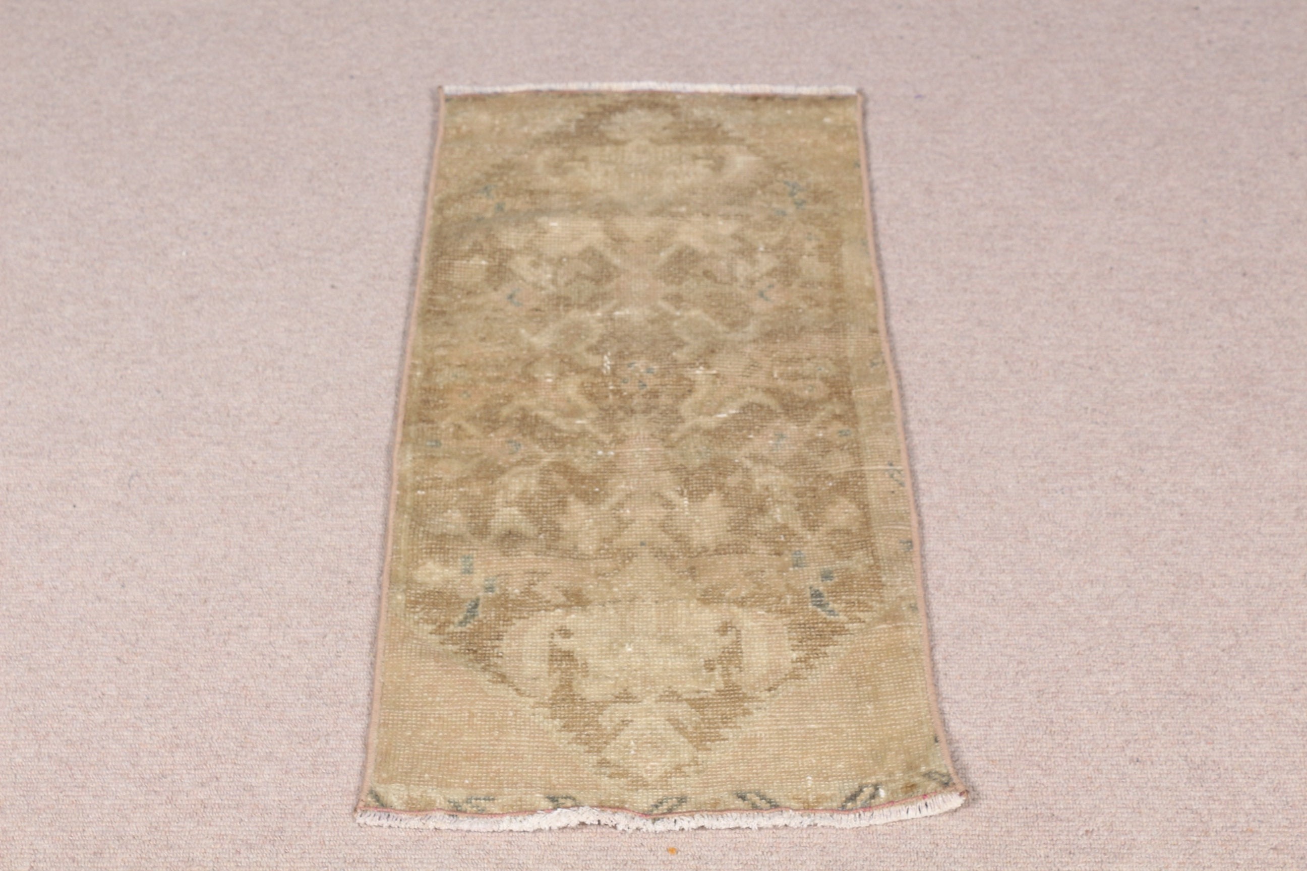 Türk Halısı, Çocuk Halısı, Duvara Asma Halılar, Vintage Halılar, Giriş Halısı, Oushak Halısı, Kahverengi Oryantal Halı, 1.3x3 ft Küçük Halı