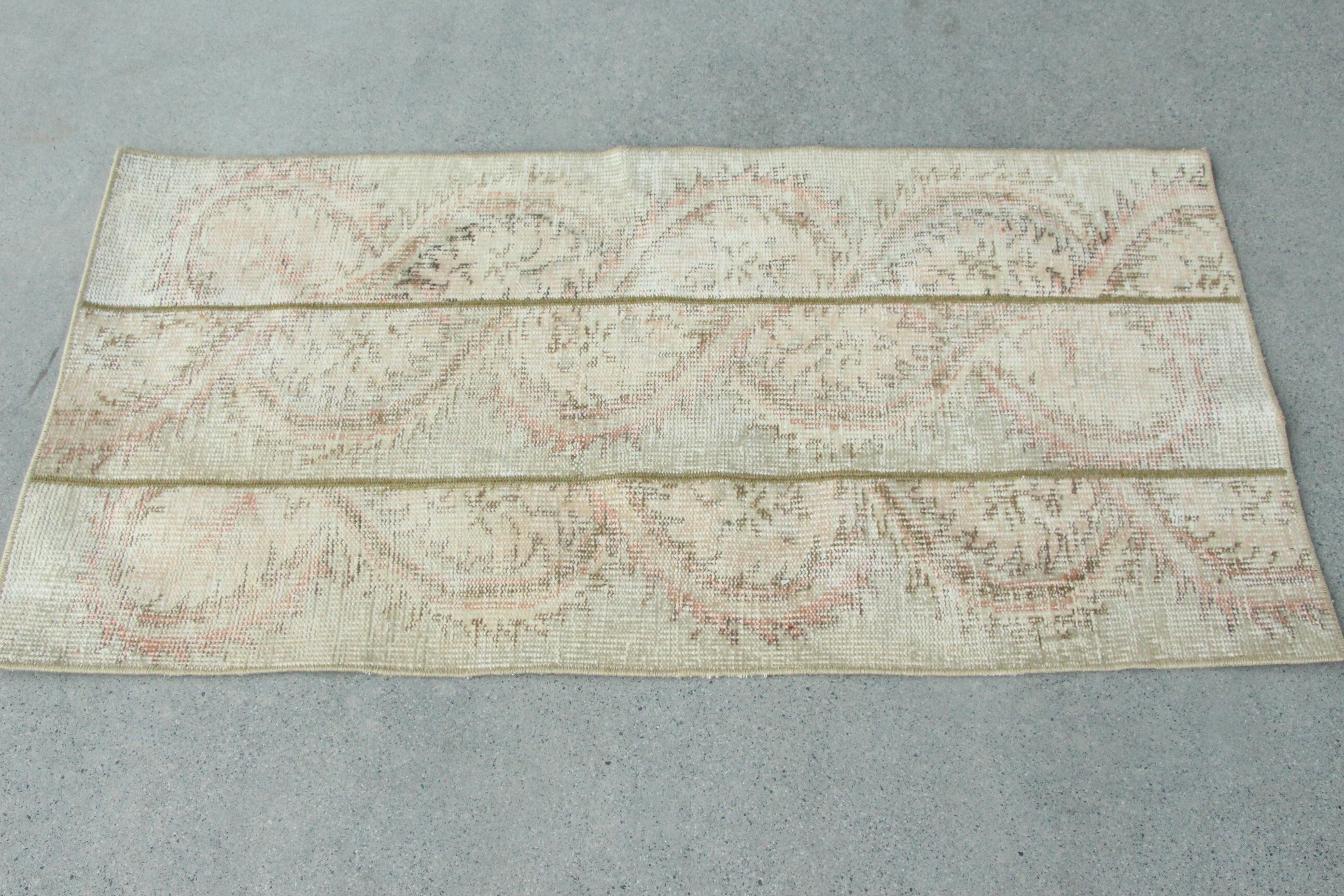 Vintage Rugs, Turkish Rug, Aztec Rugs, Antique Rug, White Home Decor Rug, 2.1x4.1 ft Small Rug, Nursery Rug, Entry Rug