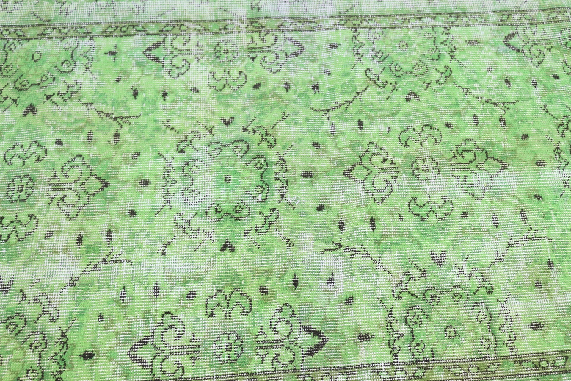 Turkish Rugs, Moroccan Rugs, 3.7x6.8 ft Area Rugs, Home Decor Rug, Floor Rug, Vintage Rug, Green Kitchen Rugs, Rugs for Dining Room