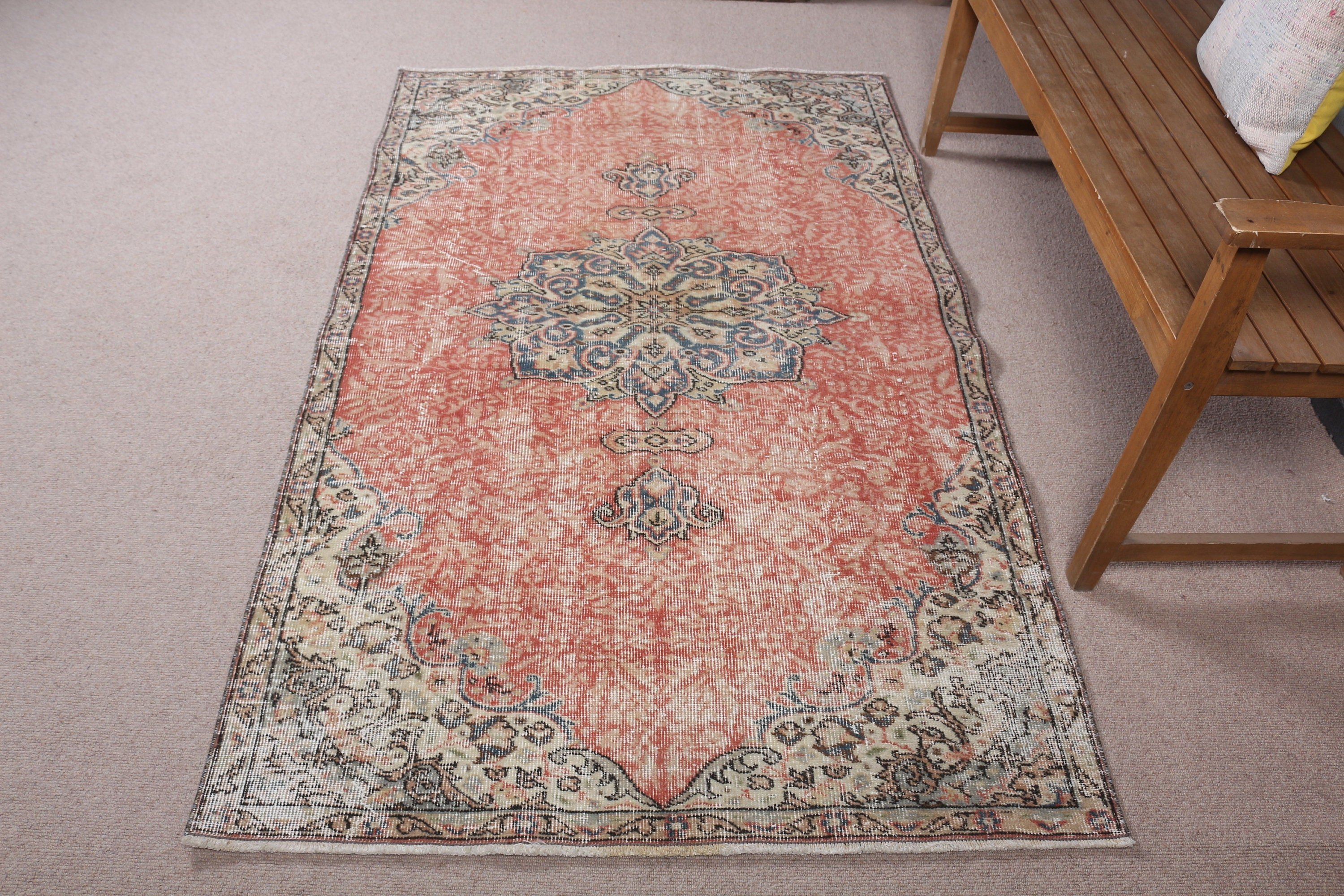 Yeşil Oushak Halı, Giriş Halıları, 3,8x6,3 ft Accent Halı, Yatak Odası Halısı, Çocuk Odası Halıları, Anadolu Halıları, Türk Halısı, Mutfak Halısı, Vintage Halı