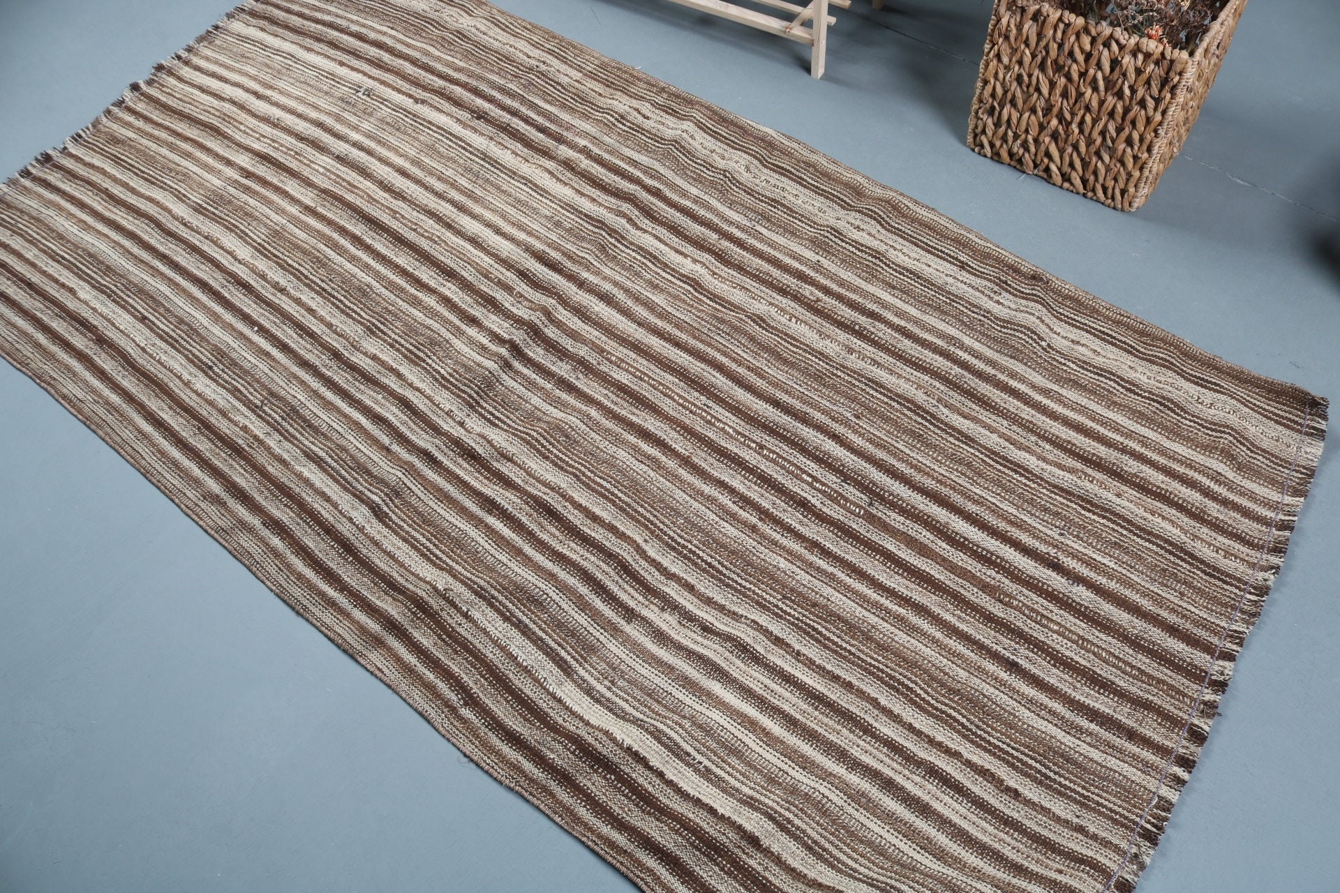 Ev Dekor Halısı, Oturma Odası Halıları, Sanat Halısı, Renkli Halı, İç Mekan Halısı, Vintage Halı, Türk Halısı, 3.6x7.1 ft Alan Halısı, Kilim, Yatak Odası Halıları