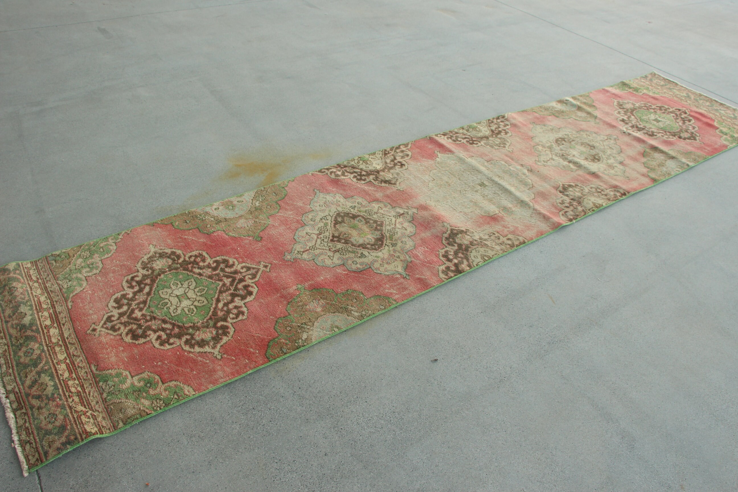 Turkish Rug, Red Geometric Rug, Flatweave Rug, Hallway Rug, Beni Ourain Runner Rug, Antique Rugs, Vintage Rugs, 2.6x12.2 ft Runner Rugs