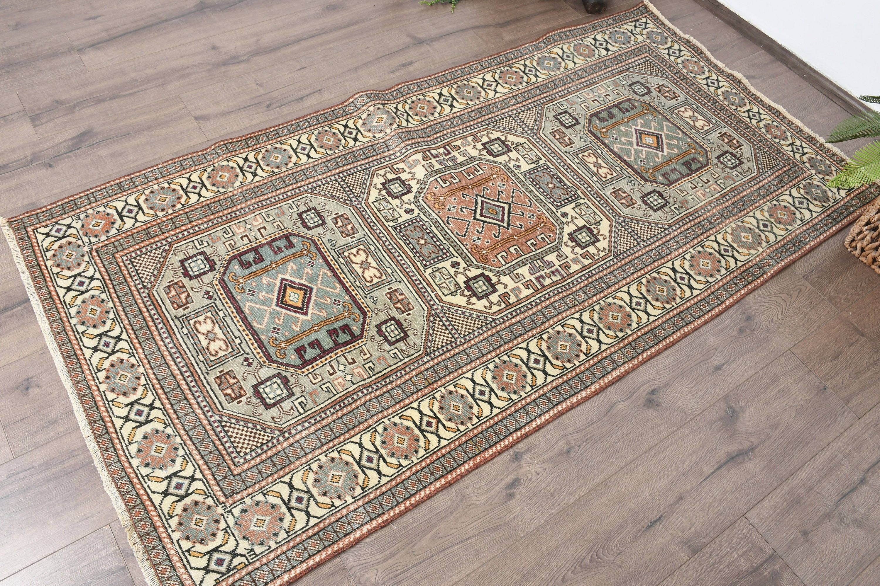 Cool Rugs, 3.2x6.2 ft Accent Rug, Turkish Rug, Antique Rug, Nursery Rug, Bedroom Rug, Rugs for Kitchen, Gray Kitchen Rug, Vintage Rug