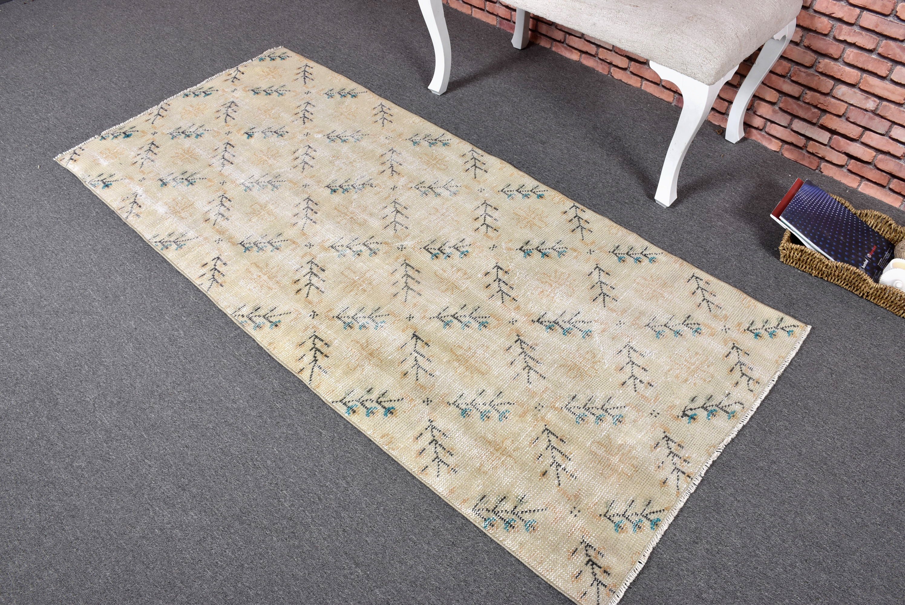 Boho Accent Rugs, Green Statement Rugs, Statement Rugs, Vintage Rug, Rugs for Bedroom, Turkish Rugs, 2.8x6.2 ft Accent Rug, Cool Rug