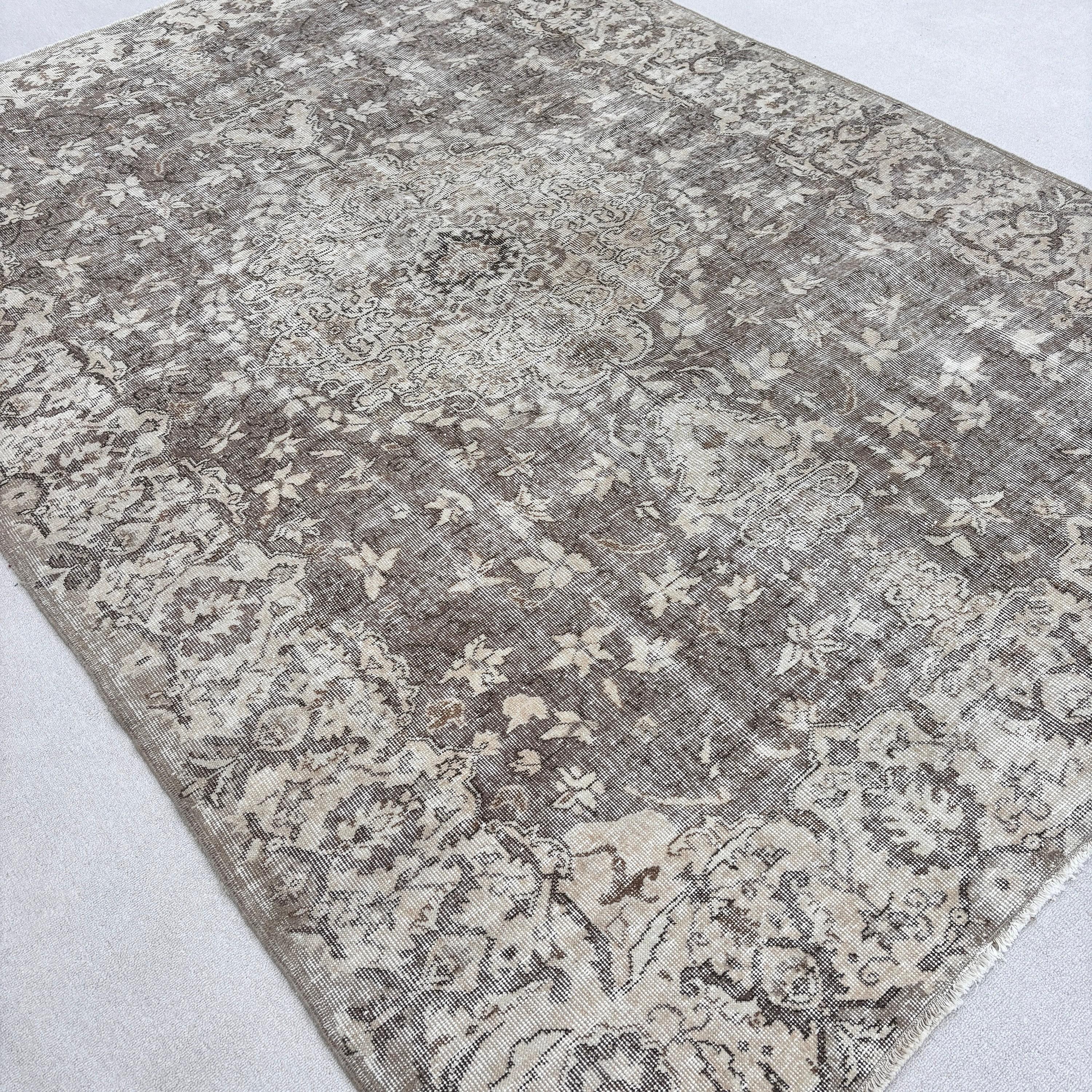 Floor Rug, Living Room Rugs, Turkish Rugs, Wool Rugs, Vintage Rugs, Handwoven Rug, 7x9.9 ft Large Rugs, Large Vintage Rug, Beige Wool Rug