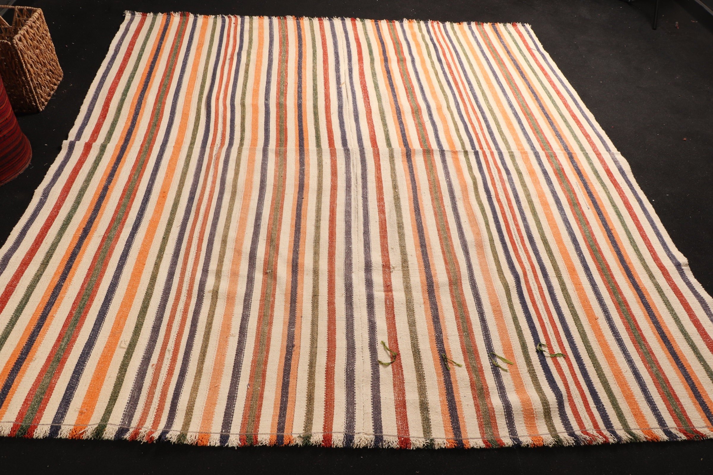 Vintage Rugs, Rugs for Dining Room, Cool Rug, Kilim, Turkish Rugs, Salon Rug, 7.2x7.7 ft Large Rug, Bedroom Rugs, Orange Antique Rugs