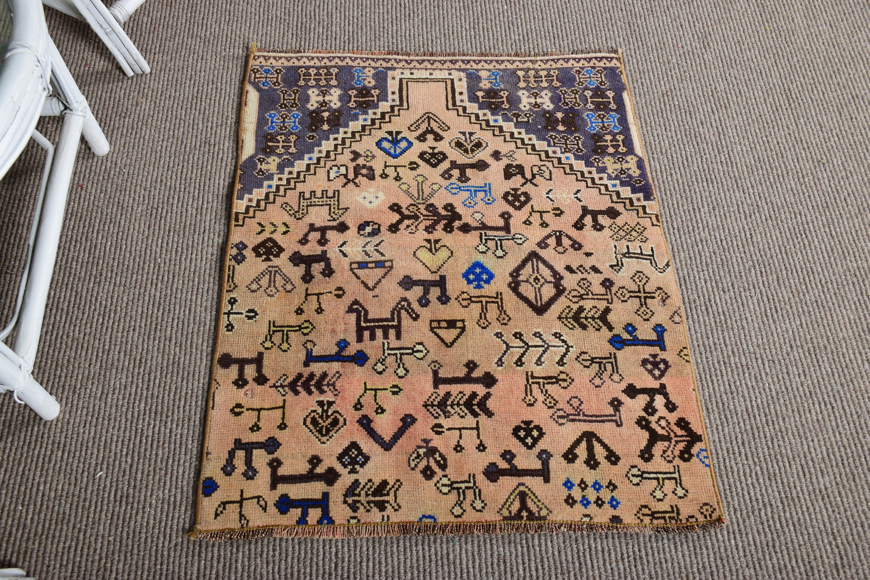 Lüks Halılar, 2,2x2,8 ft Küçük Halı, Açıklama Halıları, Modern Halılar, Turuncu Yer Halıları, Vintage Halı, Küçük Boho Halıları, Türk Halısı, Kapı Paspası Halıları