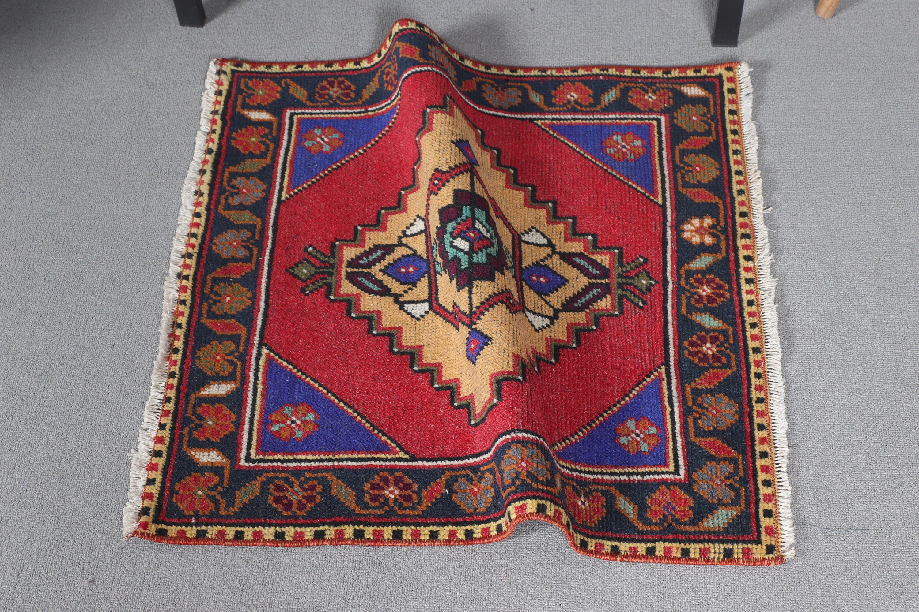 2.2x2.4 ft Küçük Halılar, Banyo Halısı, Yer Halısı, Vintage Halı, Sevimli Banyo Paspas Halısı, Mutfak Halısı, Kırmızı Fas Halıları, Araba Paspas Halısı, Türk Halısı