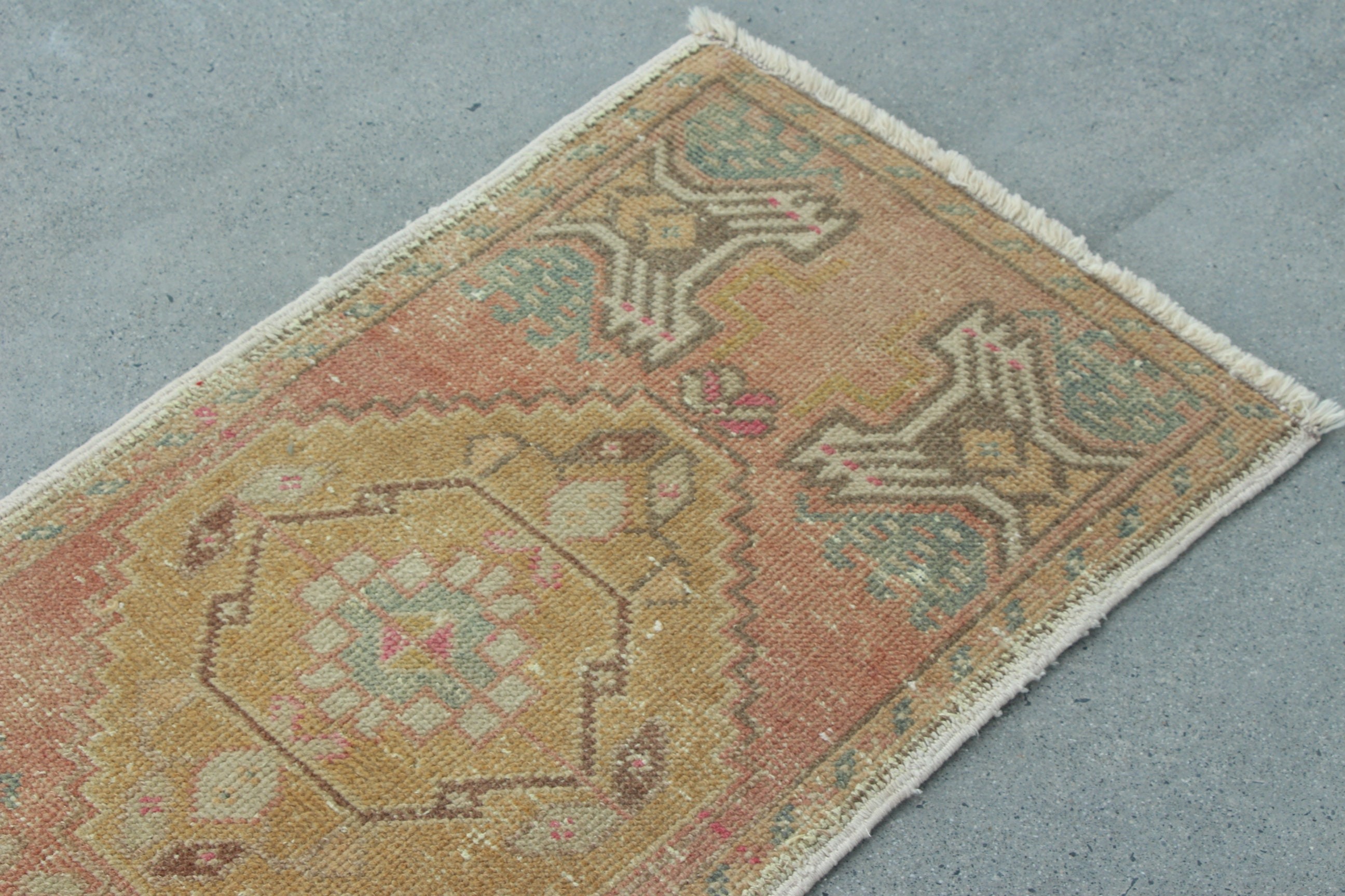 Bath Rug, 1.6x3.1 ft Small Rug, Geometric Rugs, Turkish Rug, Cool Rugs, Turkey Rug, Vintage Rugs, Small Vintage Rugs, Pink Flatweave Rug