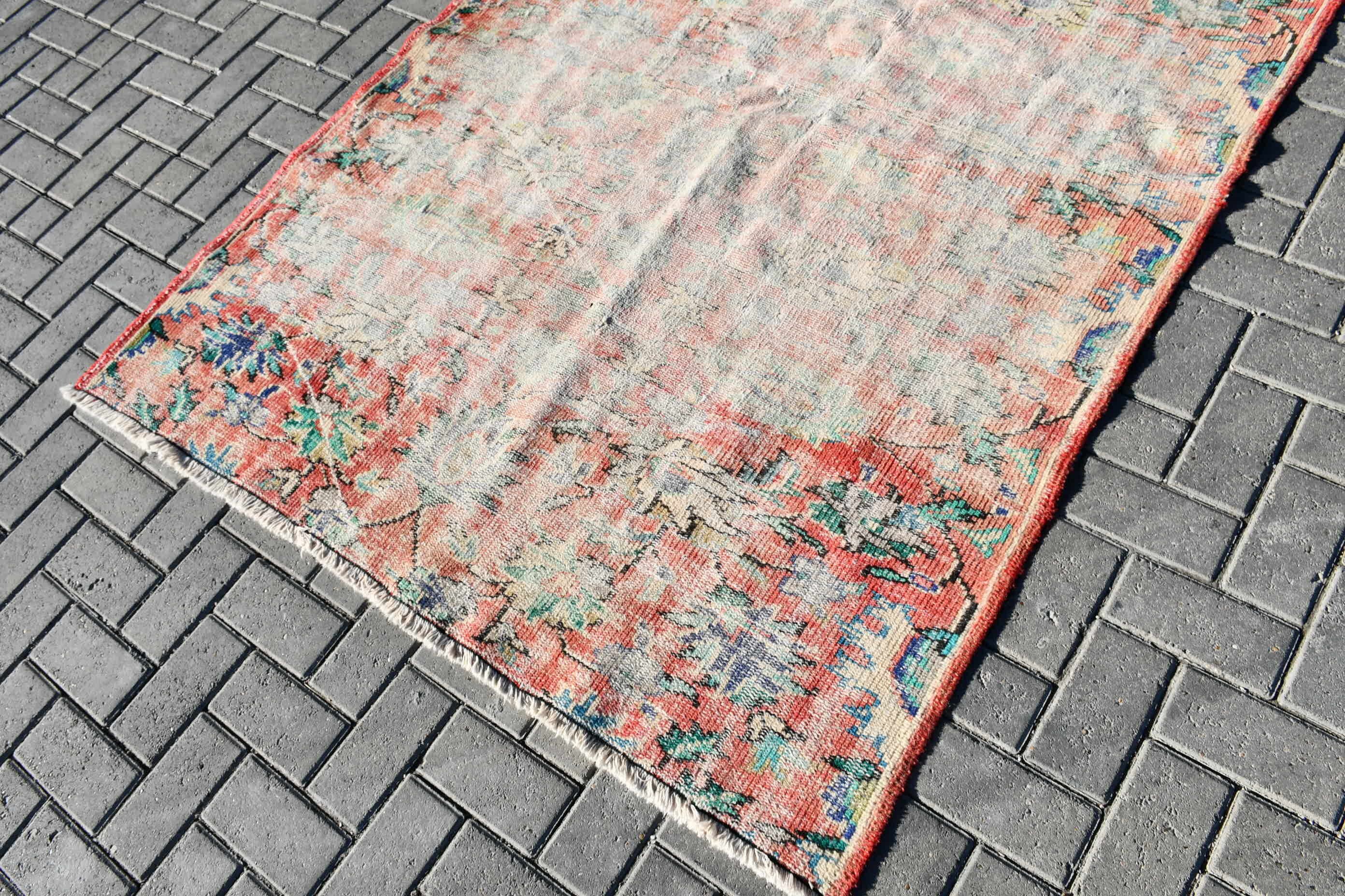 Red Antique Rugs, Bedroom Rug, Rugs for Floor, Vintage Rug, Kitchen Rug, Boho Rug, Oriental Rugs, 4.9x6.9 ft Area Rugs, Turkish Rug