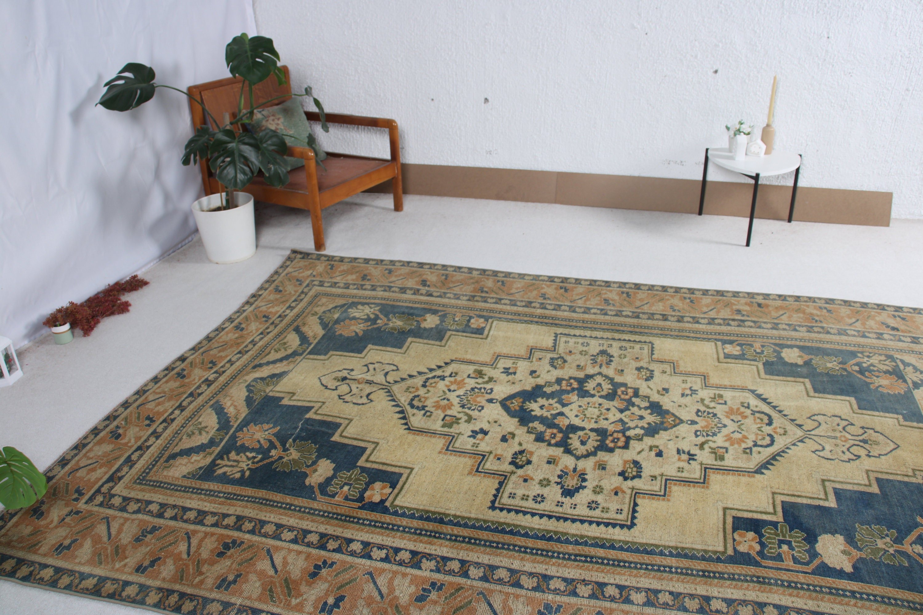 Ev Dekorasyonu Halısı, Salon Halıları, Modern Halılar, Türk Halısı, Yatak Odası Halıları, Bej Yün Halılar, Vintage Halılar, Oturma Odası Halısı, 6.6x9.6 ft Büyük Halı