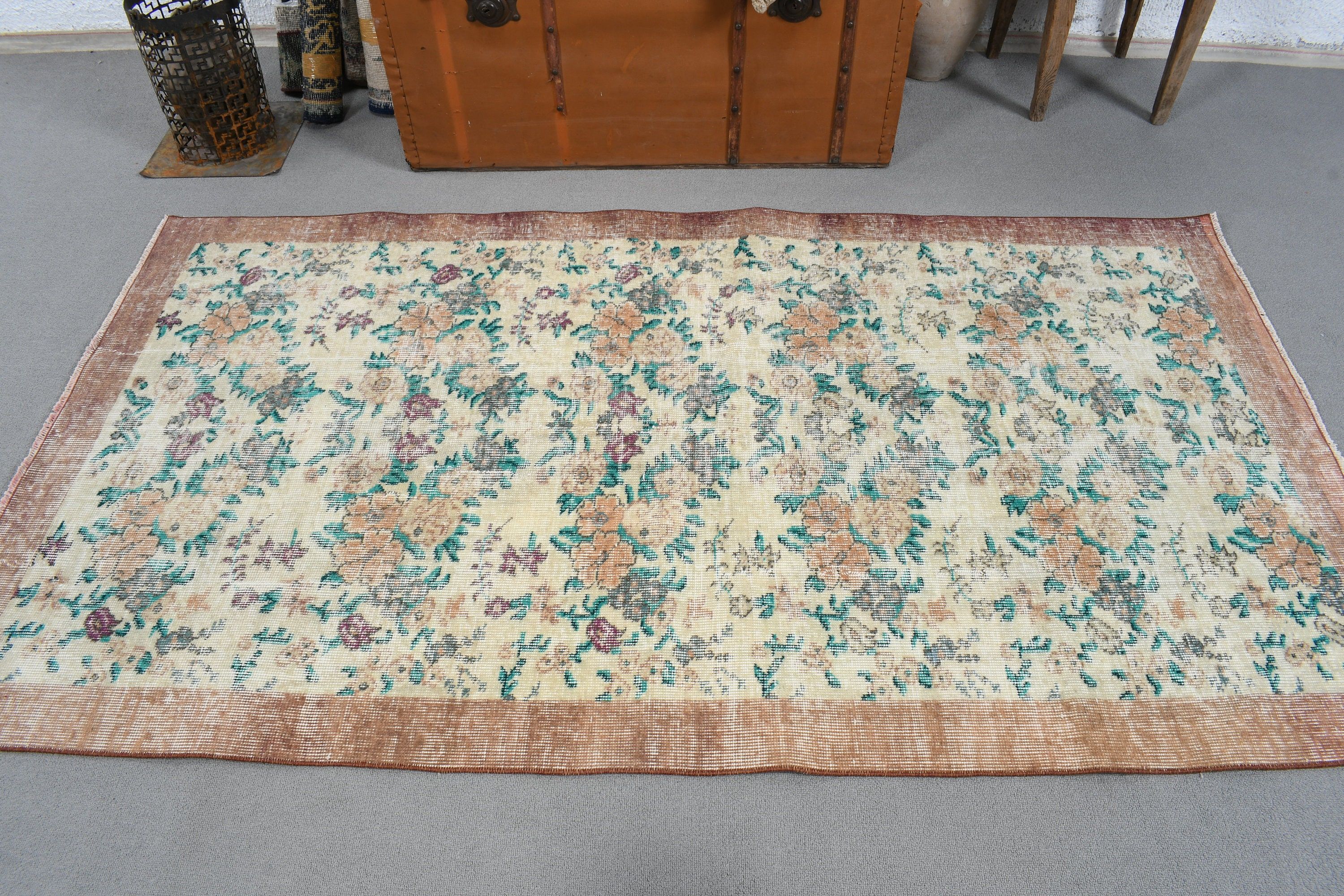 Oushak Area Rugs, Cool Rugs, 3.7x6.7 ft Area Rugs, Nursery Rugs, Beige Bedroom Rugs, Rugs for Indoor, Vintage Rugs, Boho Rug, Turkish Rug