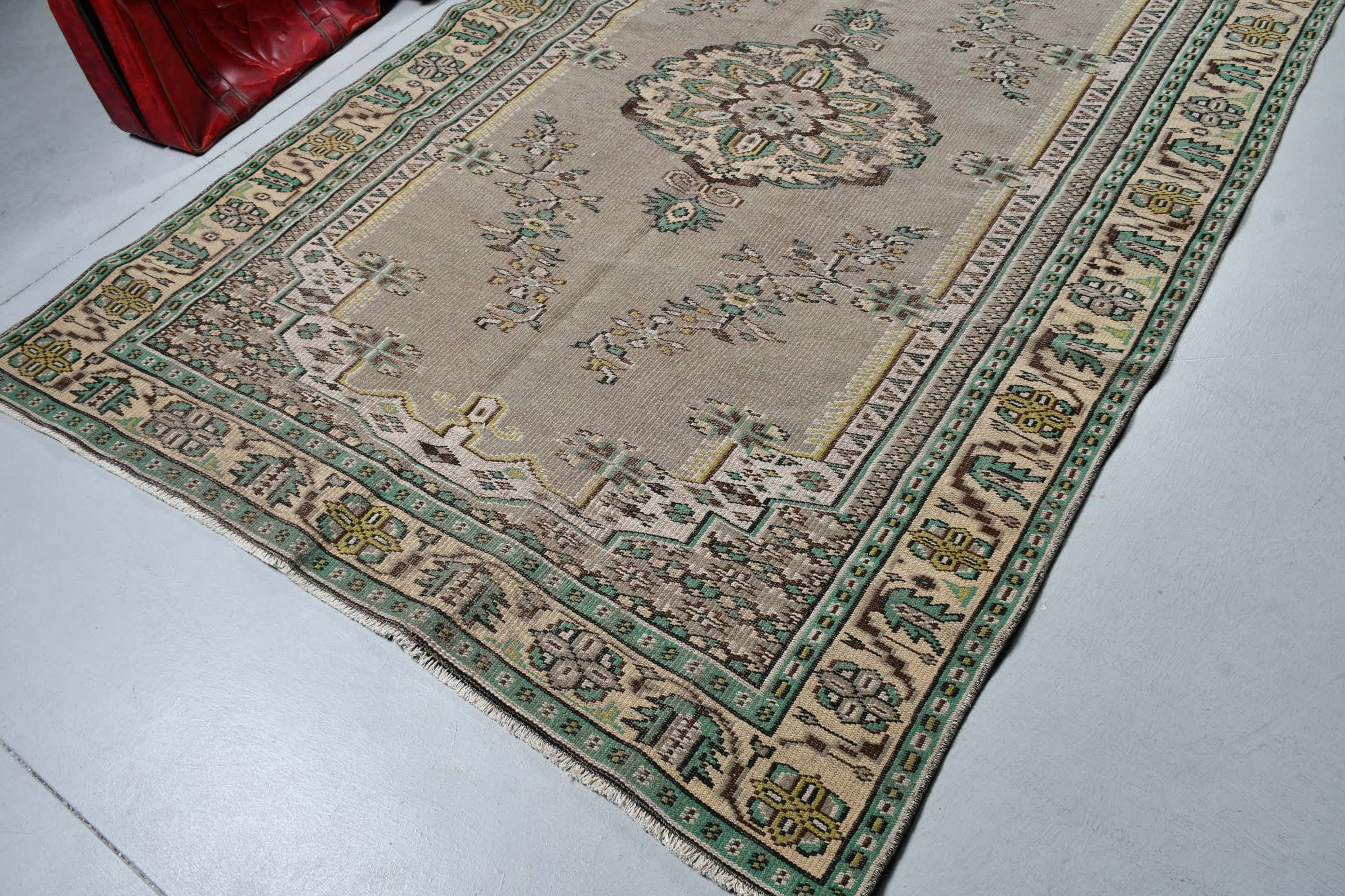 Cute Rugs, Turkish Rug, Green Floor Rug, Living Room Rug, Home Decor Rug, Vintage Rugs, 5.8x9.3 ft Large Rugs, Salon Rugs