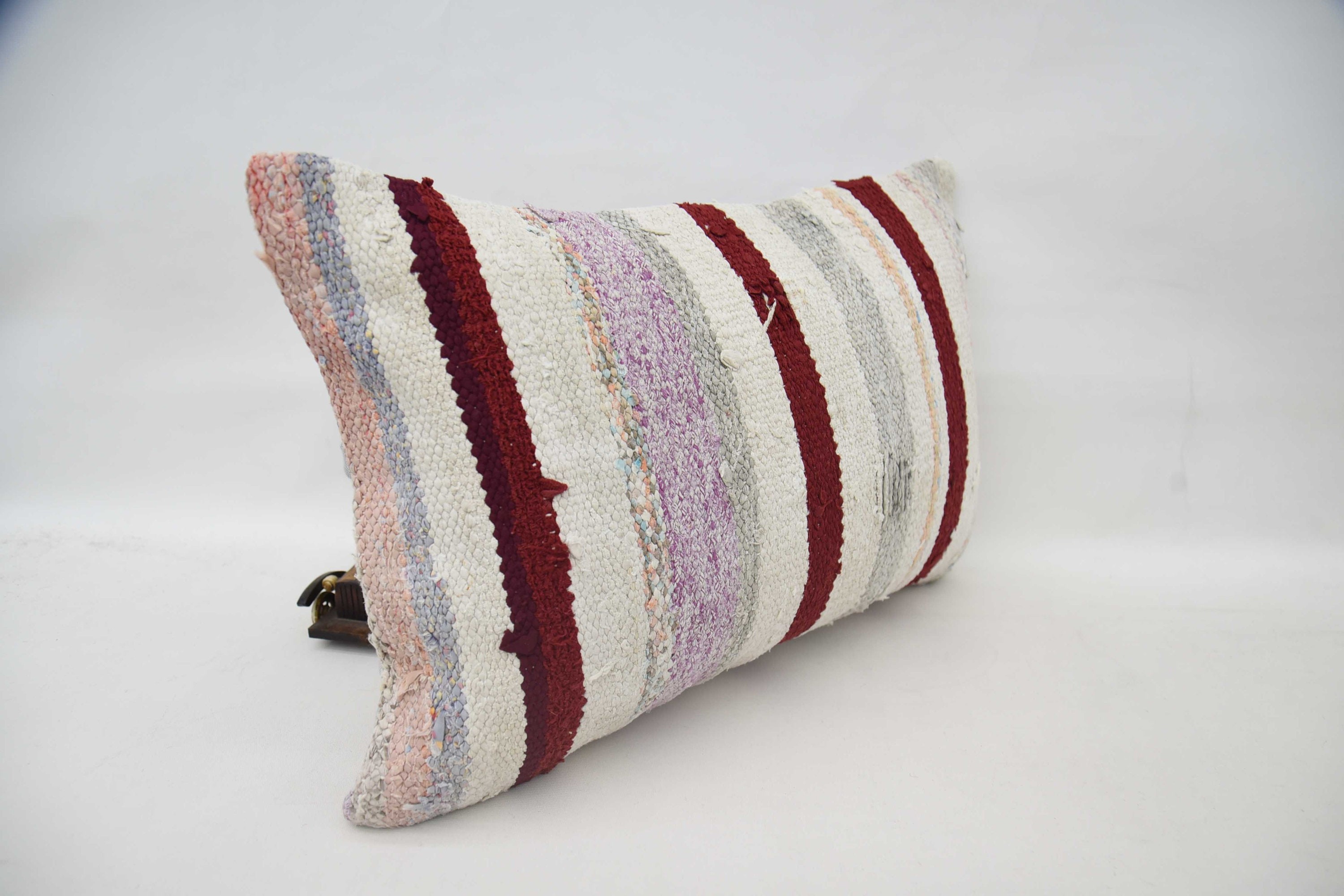 Vintage Kilim Pillow, Personalized Gift Pillow Pillow Case, 16"x24" Red Cushion, Seat Cushion, Pillow for Couch, Turkish Pillow