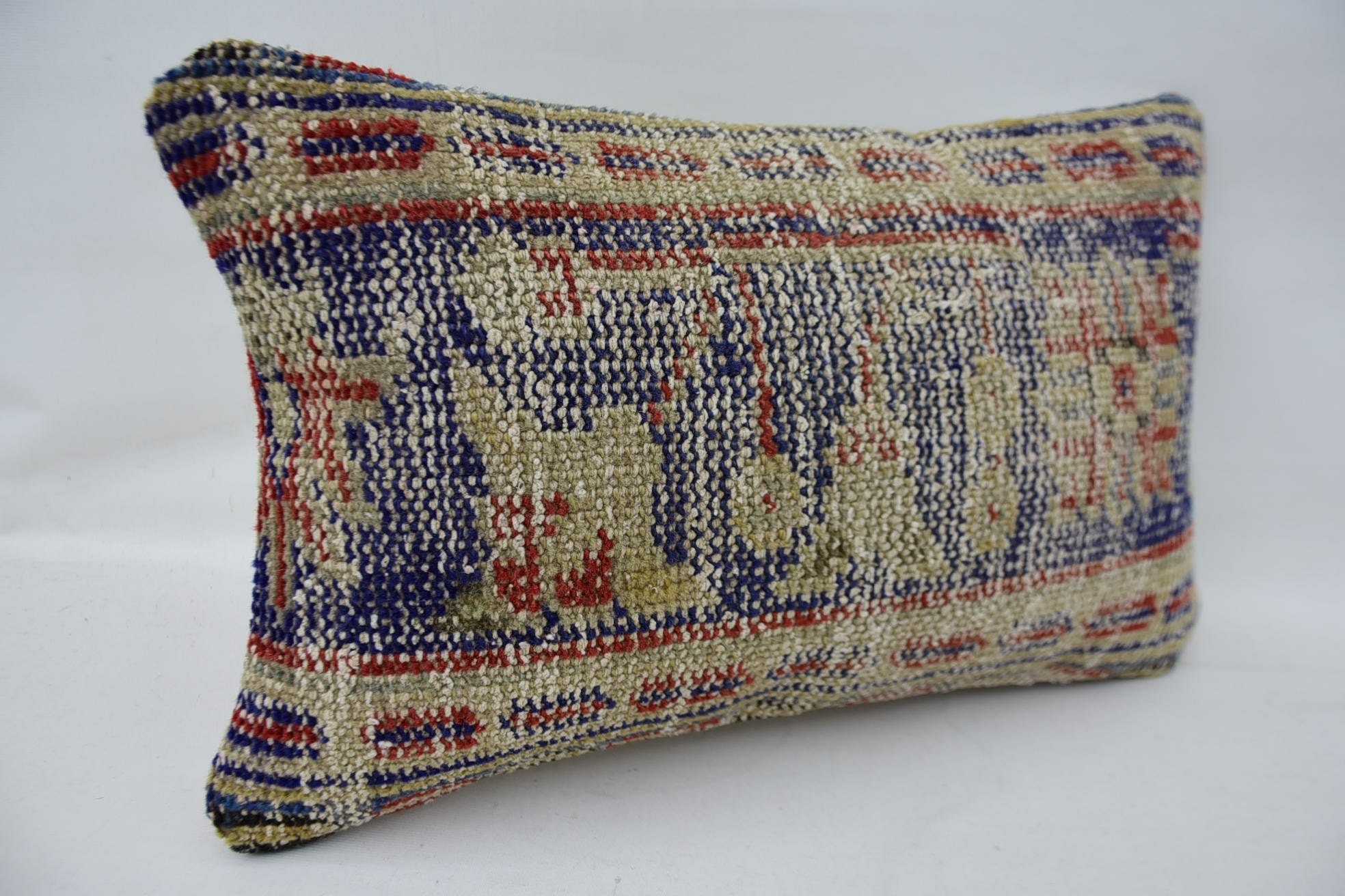 Accent Pillow, 12"x20" Beige Pillow Sham, Authentic Pillow Sham, Handmade Kilim Cushion, Gift Pillow, Home Decor Pillow