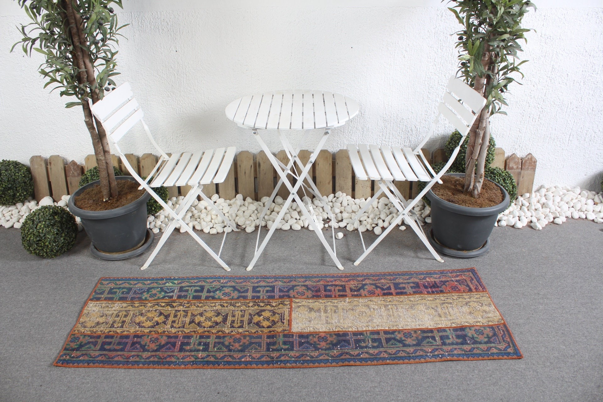 Mavi Oryantal Halı, 1.9x5.8 ft Runner Halıları, Oushak Halısı, Vintage Halılar, Koridor Halısı, Koridor Halısı, Oryantal Halısı, Kabile Halıları, Türk Halısı