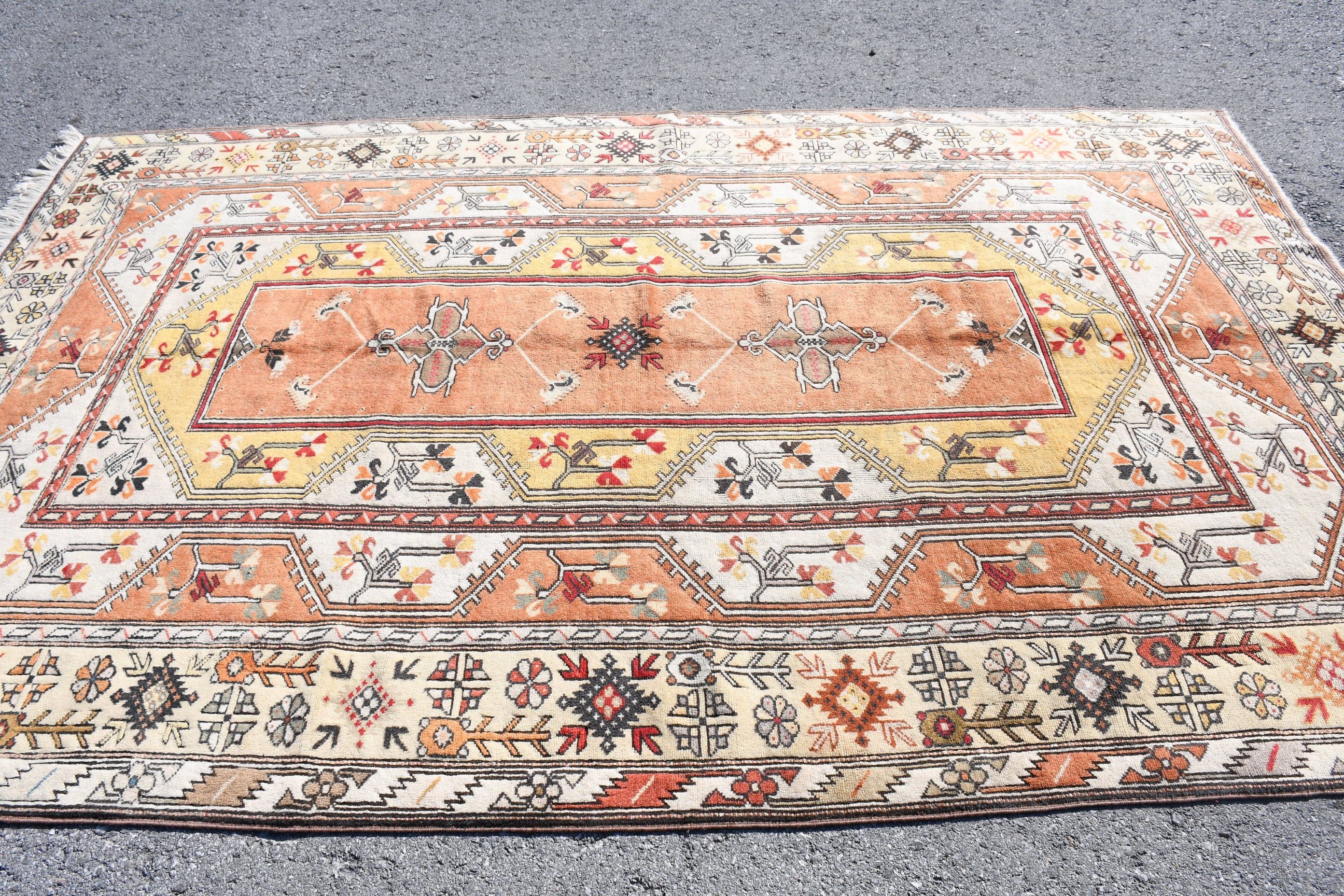 6.2x9.7 ft Büyük Halı, Türk Halıları, Oturma Odası Halıları, Yemek Odası Halısı, Oryantal Halılar, Ev Dekor Halıları, Vintage Halı, Kırmızı Anadolu Halıları