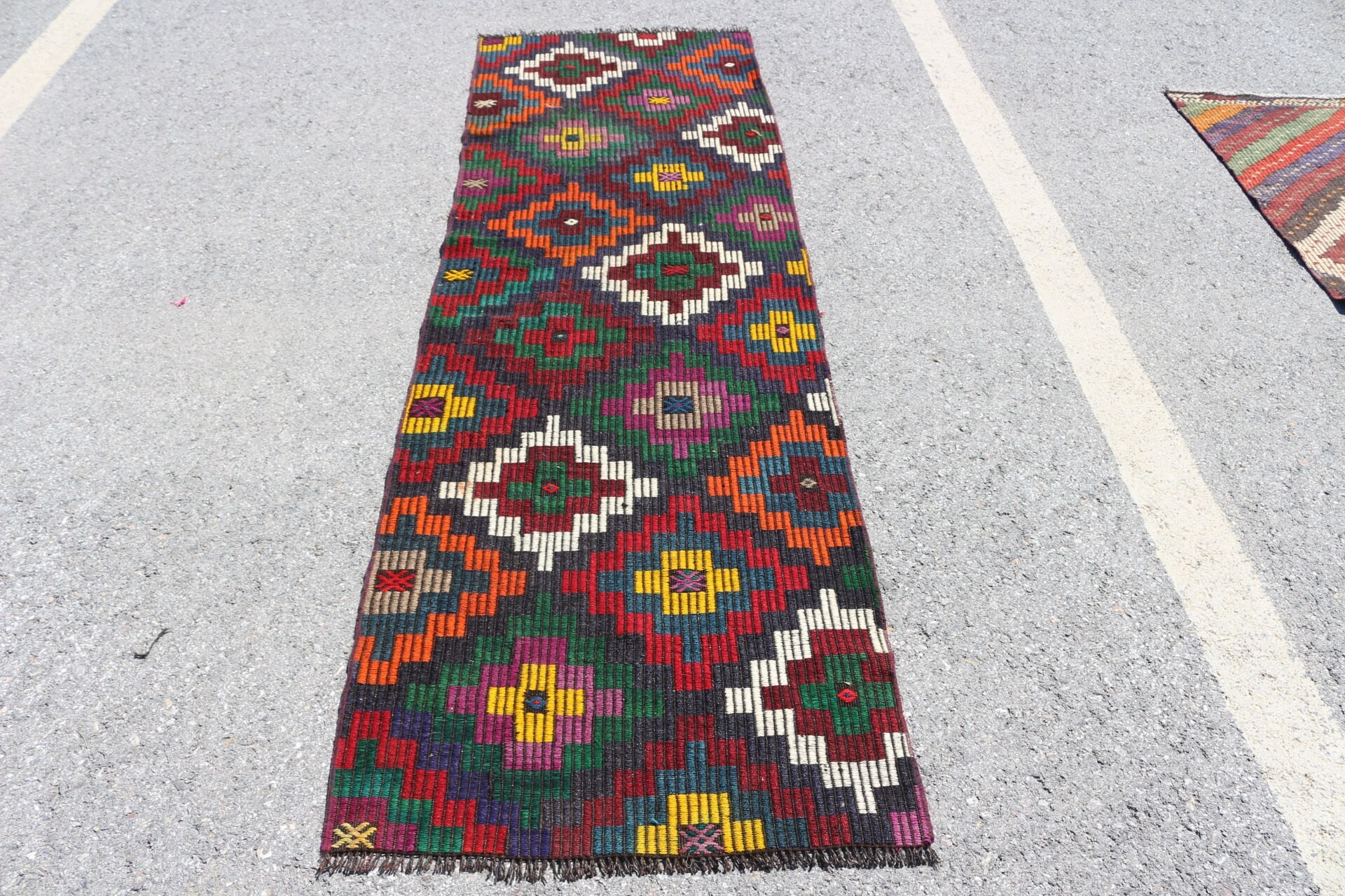 Fas Halısı, Merdiven Halıları, Türk Halısı, Kahverengi Yatak Odası Halıları, Oryantal Halı, Vintage Halılar, Kilim, Koridor Halıları, 2,6x8,4 ft Yolluk Halısı