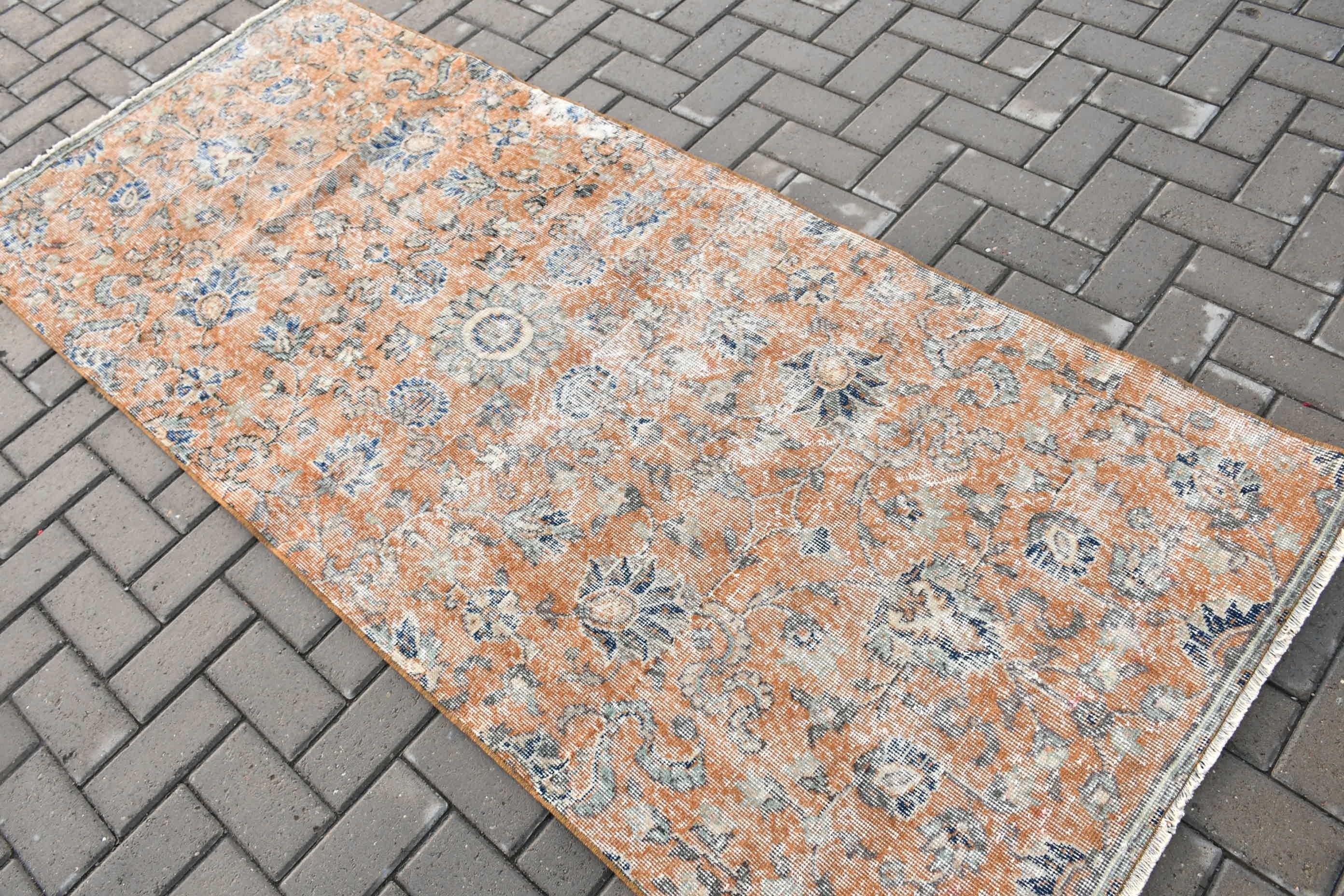 Havalı Halılar, Vintage Halı, Kabile Halıları, Türk Halıları, Kahverengi Ev Dekorasyonu Halısı, 3,1x7,3 ft Vurgu Halısı, Mutfak Halıları, Çocuk Halısı