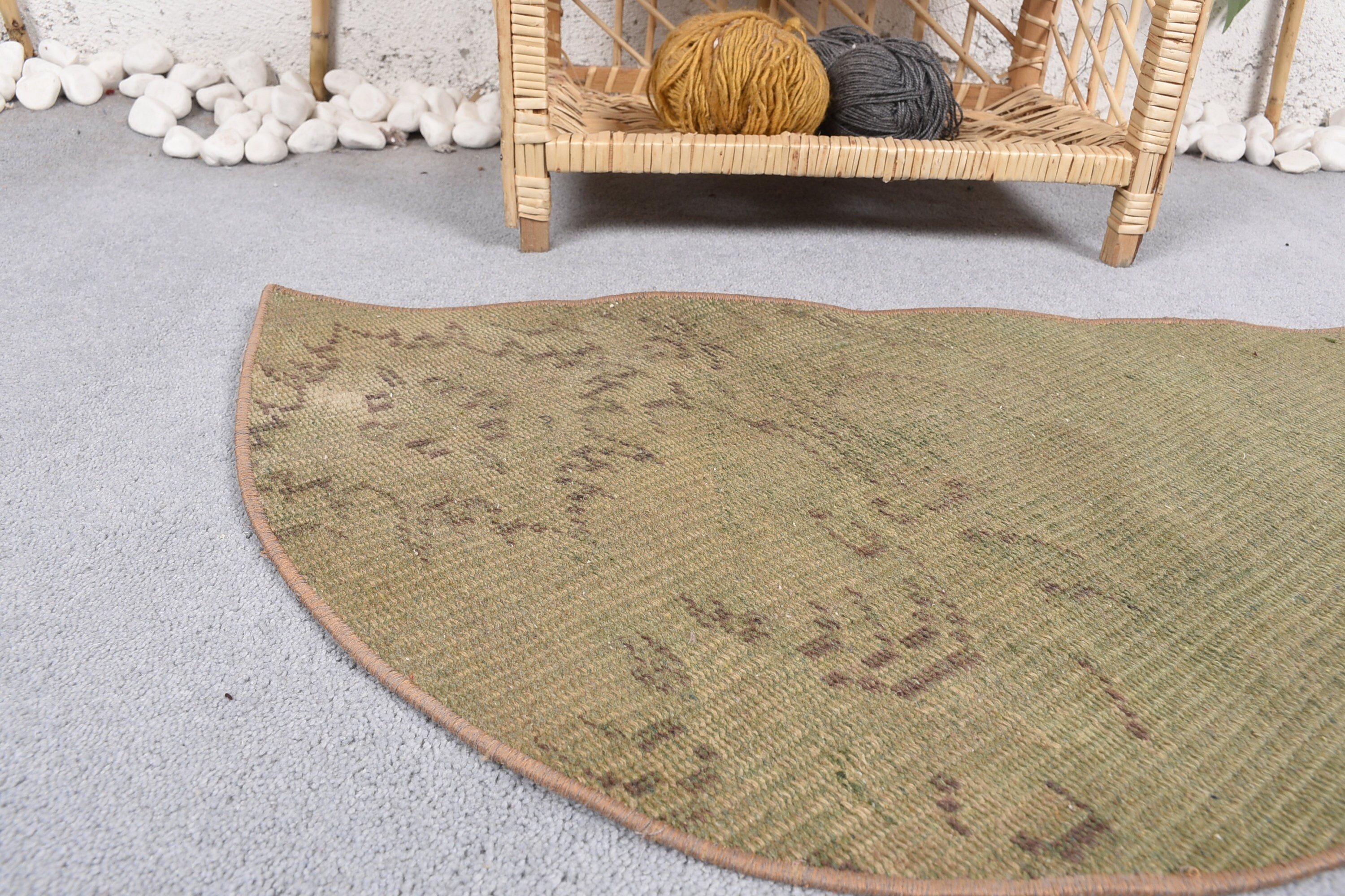 Bedroom Rug, Rugs for Nursery, Cool Rugs, Vintage Rug, Green Oriental Rugs, Turkish Rugs, 2.5x1.5 ft Small Rugs, Bath Rug, Entry Rug