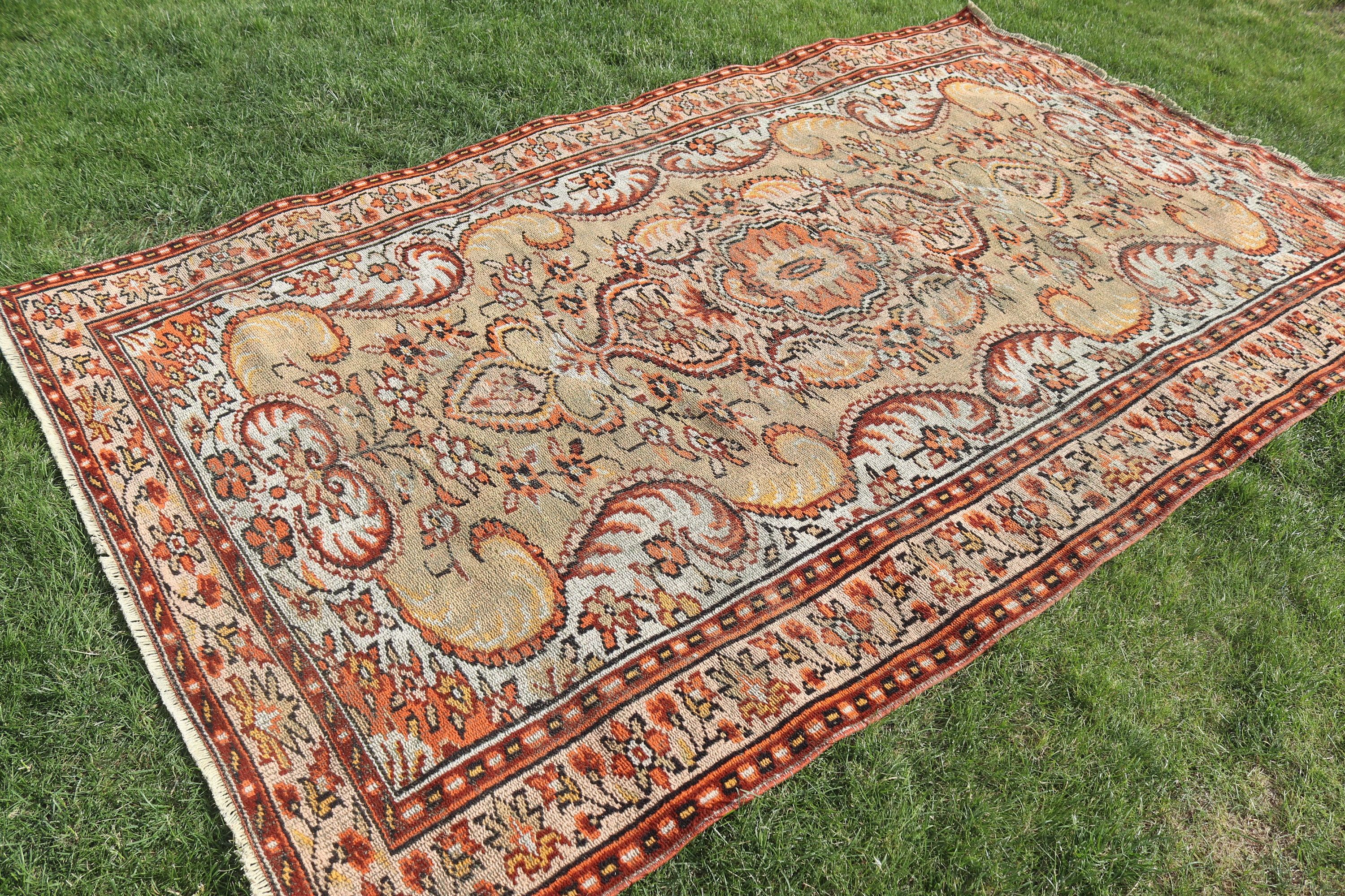 Yatak Odası Halısı, Vintage Halılar, Modern Halı, Büyük Oushak Halıları, Türk Halıları, 5.6x9.1 ft Büyük Halılar, Salon Halıları, Bej Boho Halısı, Oushak Halısı