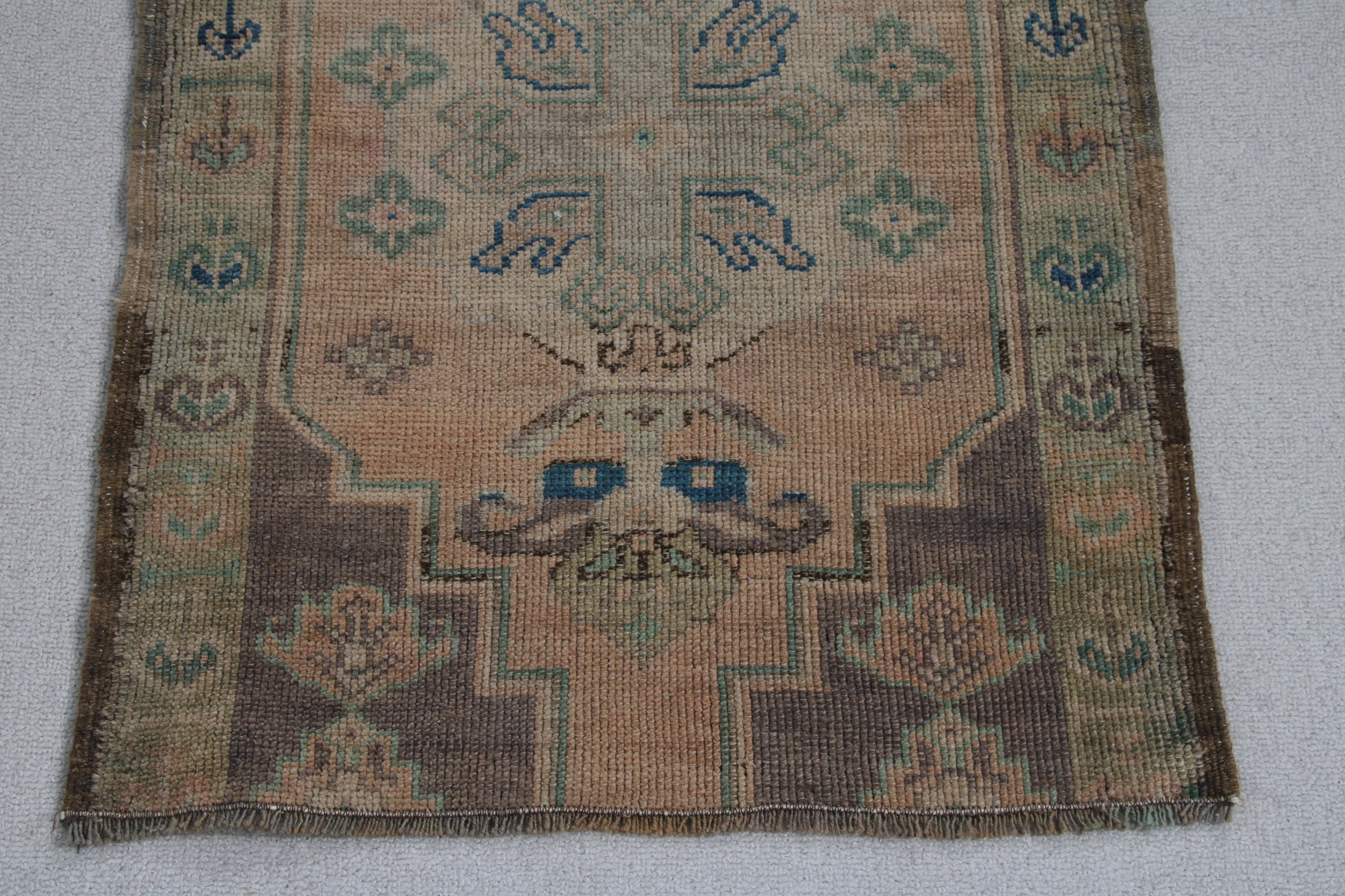 Küçük Alan Halıları, 1.9x3 ft Küçük Halılar, Yeşil Geometrik Halılar, Vintage Halılar, Türk Halıları, Mutfak Halısı, Geometrik Halı, Küçük Vintage Halı