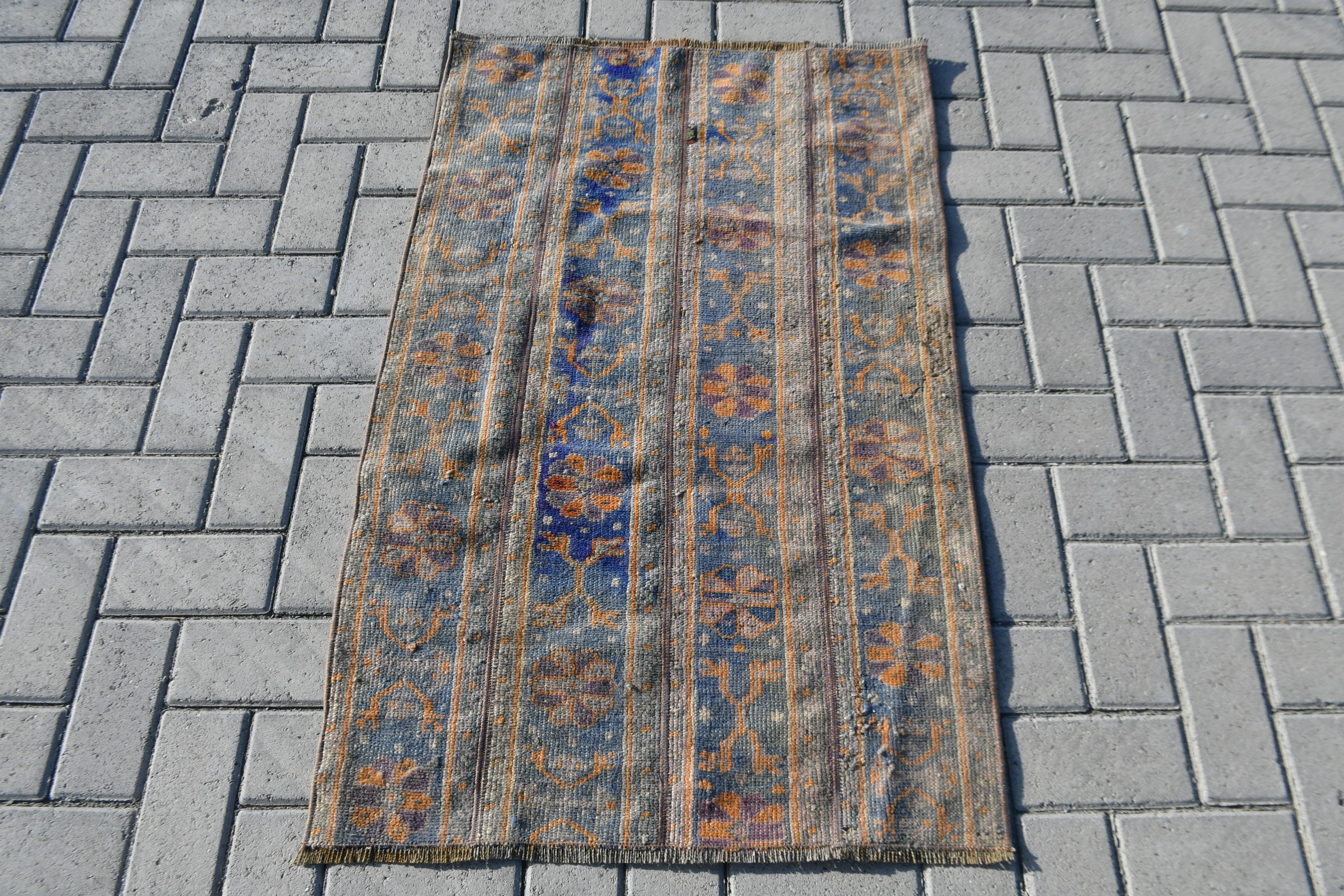 Wool Rug, Rugs for Car Mat, Blue Home Decor Rugs, Bath Rugs, Vintage Rugs, Turkish Rugs, Oriental Rugs, Car Mat Rugs, 2.4x3.7 ft Small Rug