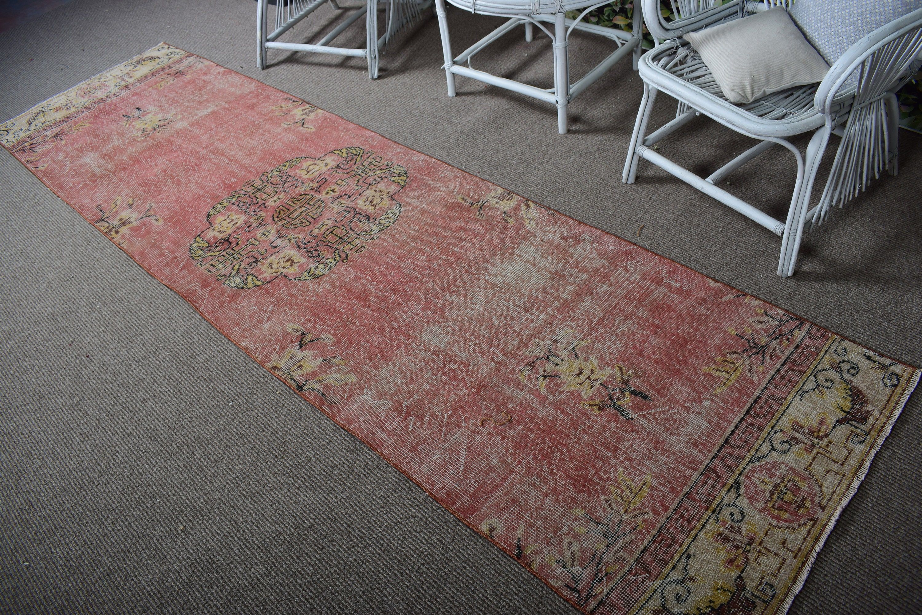 Modern Rug, Hallway Rug, Long Runner Rugs, Red Wool Rugs, Kitchen Rug, Moroccan Rug, Turkish Rugs, Vintage Rugs, 2.8x10.5 ft Runner Rug