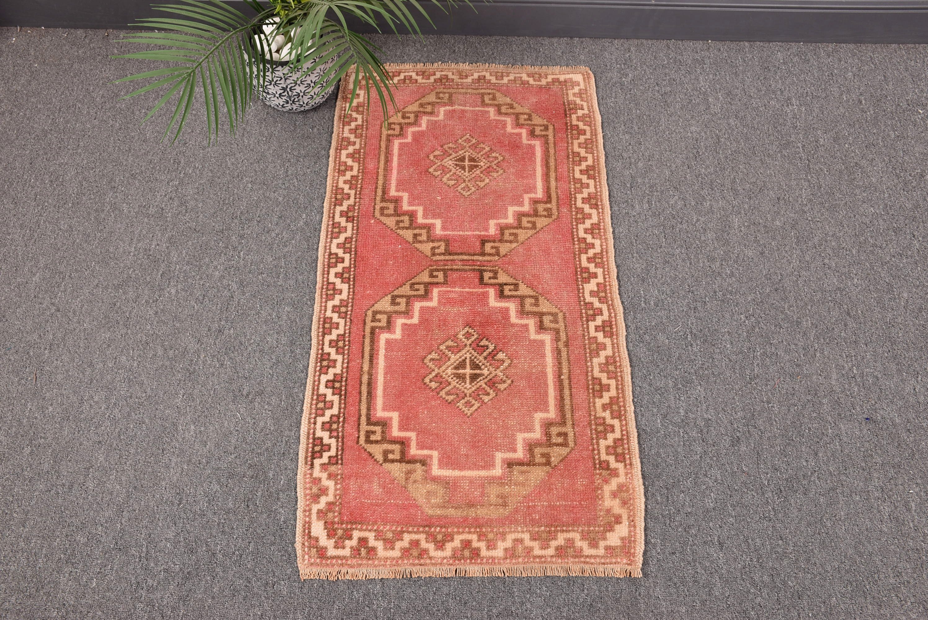 Dekoratif Halı, Kapı Paspas Halısı, El Dokuma Halı, Vintage Halılar, Duvara Asılı Halı, Türk Halısı, Kırmızı Mutfak Halıları, 1.5x3 ft Küçük Halı, Oushak Halı