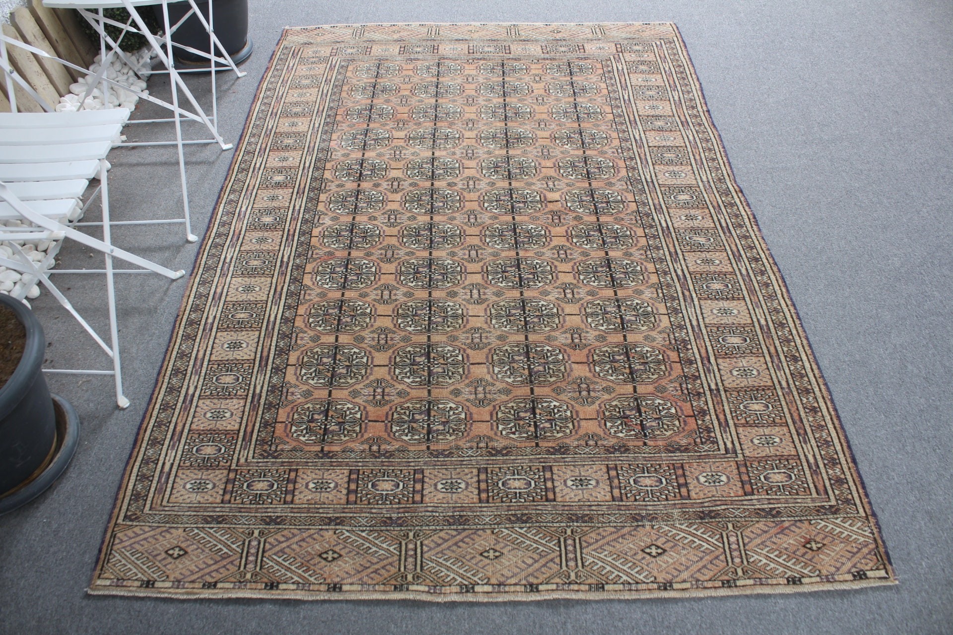 Oturma Odası Halıları, Turuncu Yatak Odası Halıları, Türkiye Halıları, Vintage Halı, İç Mekan Halısı, 4,9x7,3 ft Alan Halısı, Yer Halıları, Türk Halıları, Antika Halılar