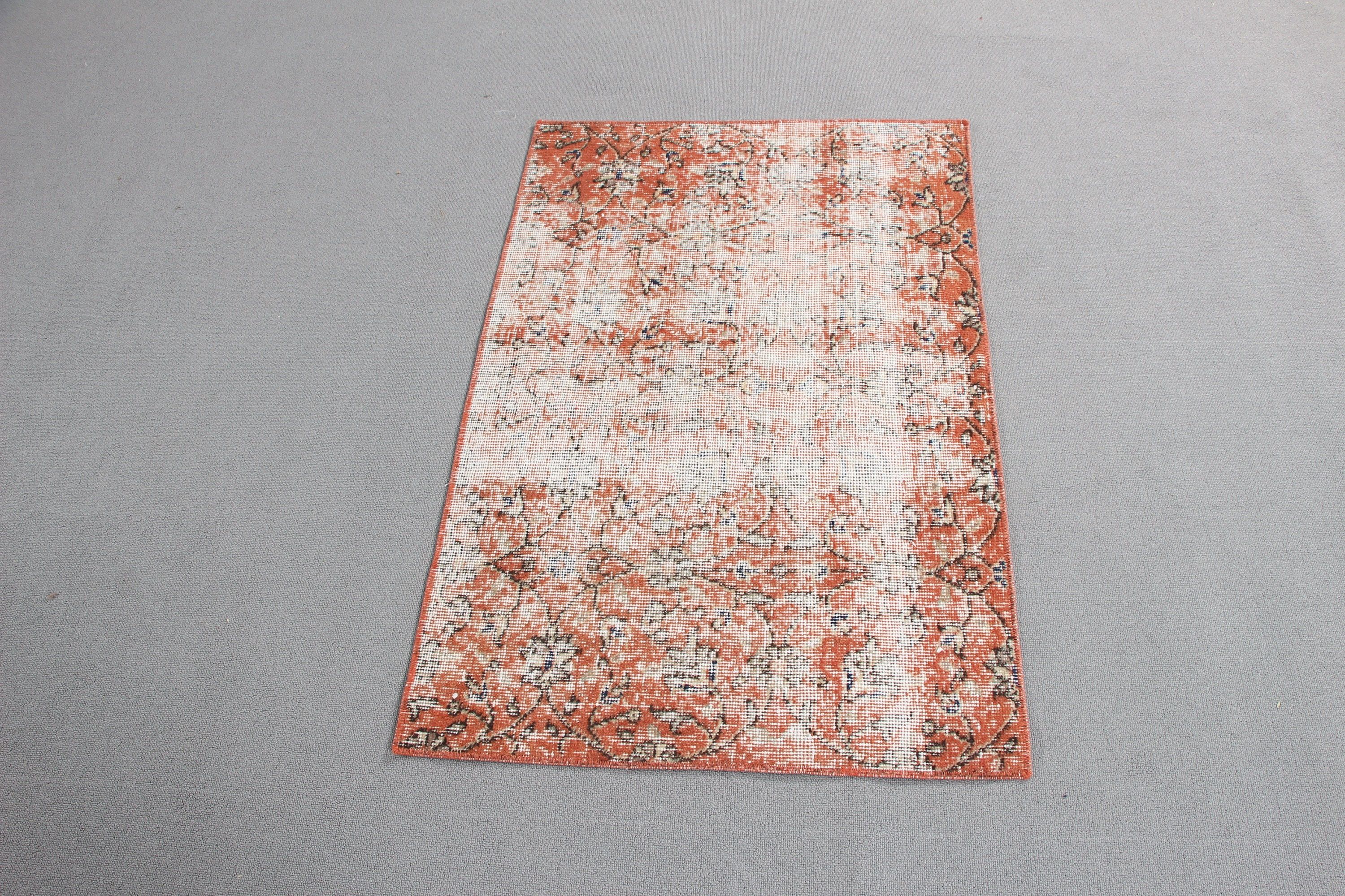 Oriental Rugs, Entry Rugs, Flatweave Rugs, Tribal Rug, 2.4x3.5 ft Small Rugs, Vintage Rug, Kitchen Rugs, Orange Handwoven Rug, Turkish Rugs