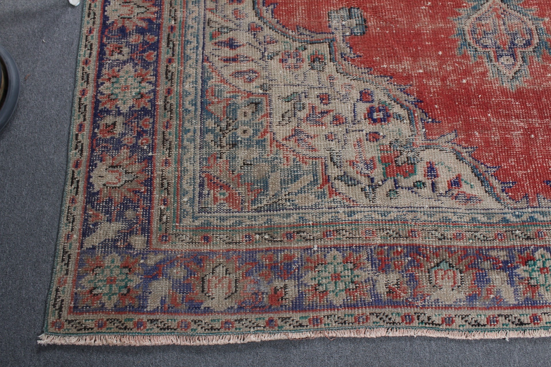 Oturma Odası Halıları, Türk Halısı, Yer Halısı, Fas Halısı, Salon Halıları, Salon Halısı, Vintage Halı, Kırmızı Oushak Halısı, 7.3x10.4 ft Büyük Boy Halı