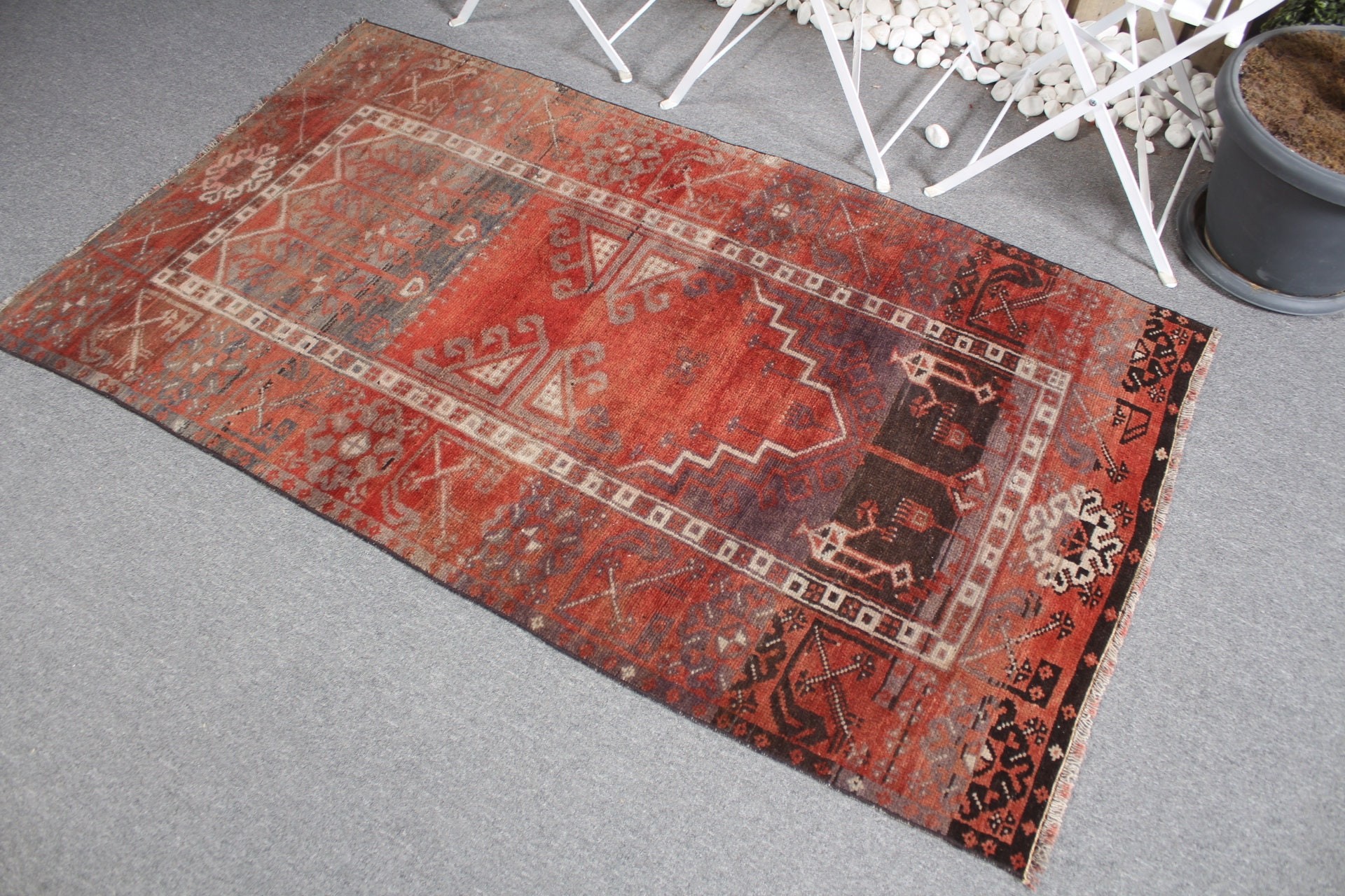 Kitchen Rug, Art Rug, Anatolian Rug, Moroccan Rugs, Vintage Rug, 3.1x5.4 ft Accent Rug, Turkish Rugs, Red Anatolian Rug, Bedroom Rugs