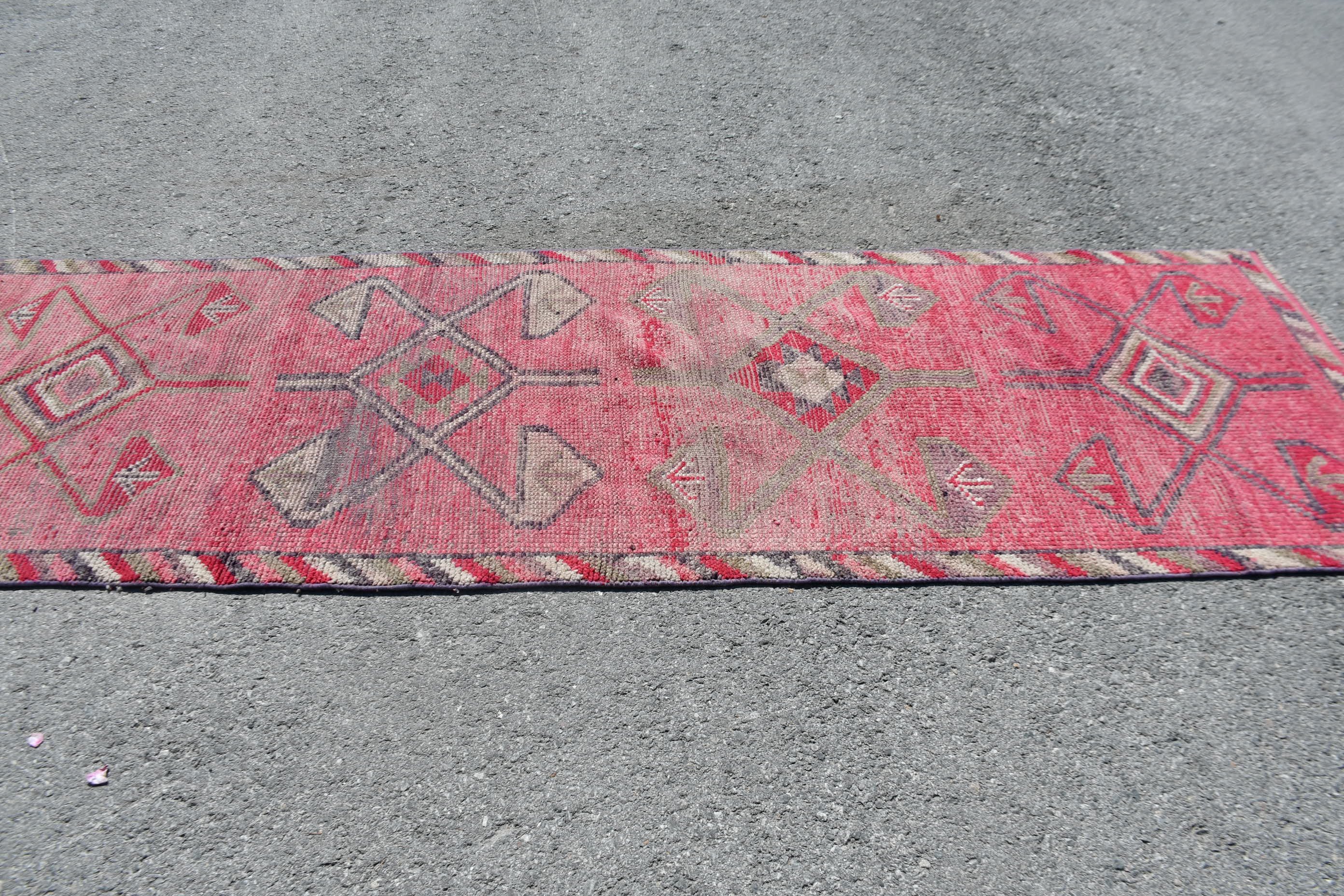 Pale Rug, Rugs for Corridor, Vintage Rugs, Antique Rugs, Corridor Rugs, Anatolian Rugs, Turkish Rug, Hand Knotted Rug, 3.1x10 ft Runner Rug