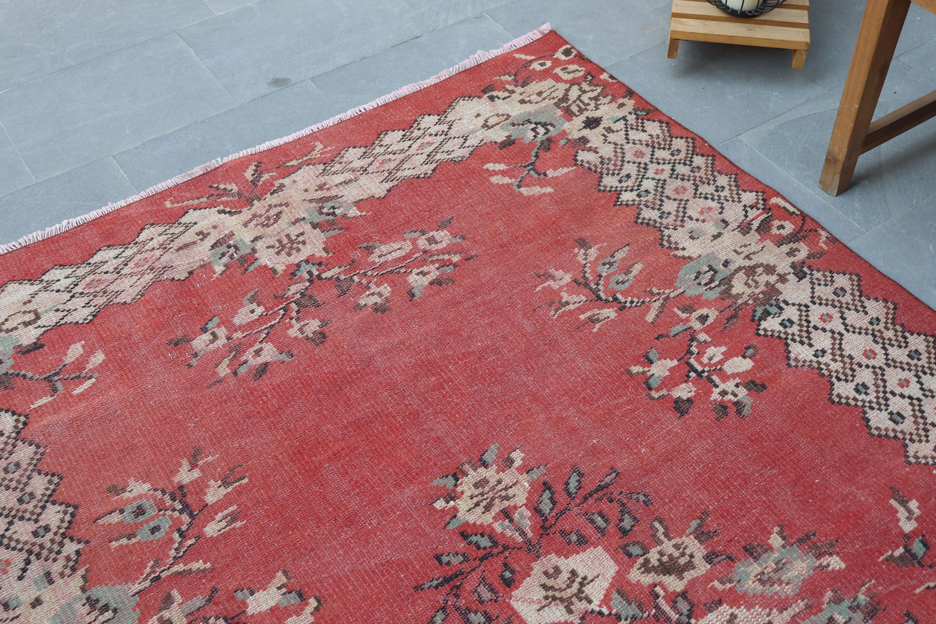 Antique Rugs, Floor Rugs, Rugs for Area, 4.7x7.9 ft Area Rugs, Red Anatolian Rugs, Turkish Rug, Vintage Rugs, Dining Room Rugs, Retro Rug