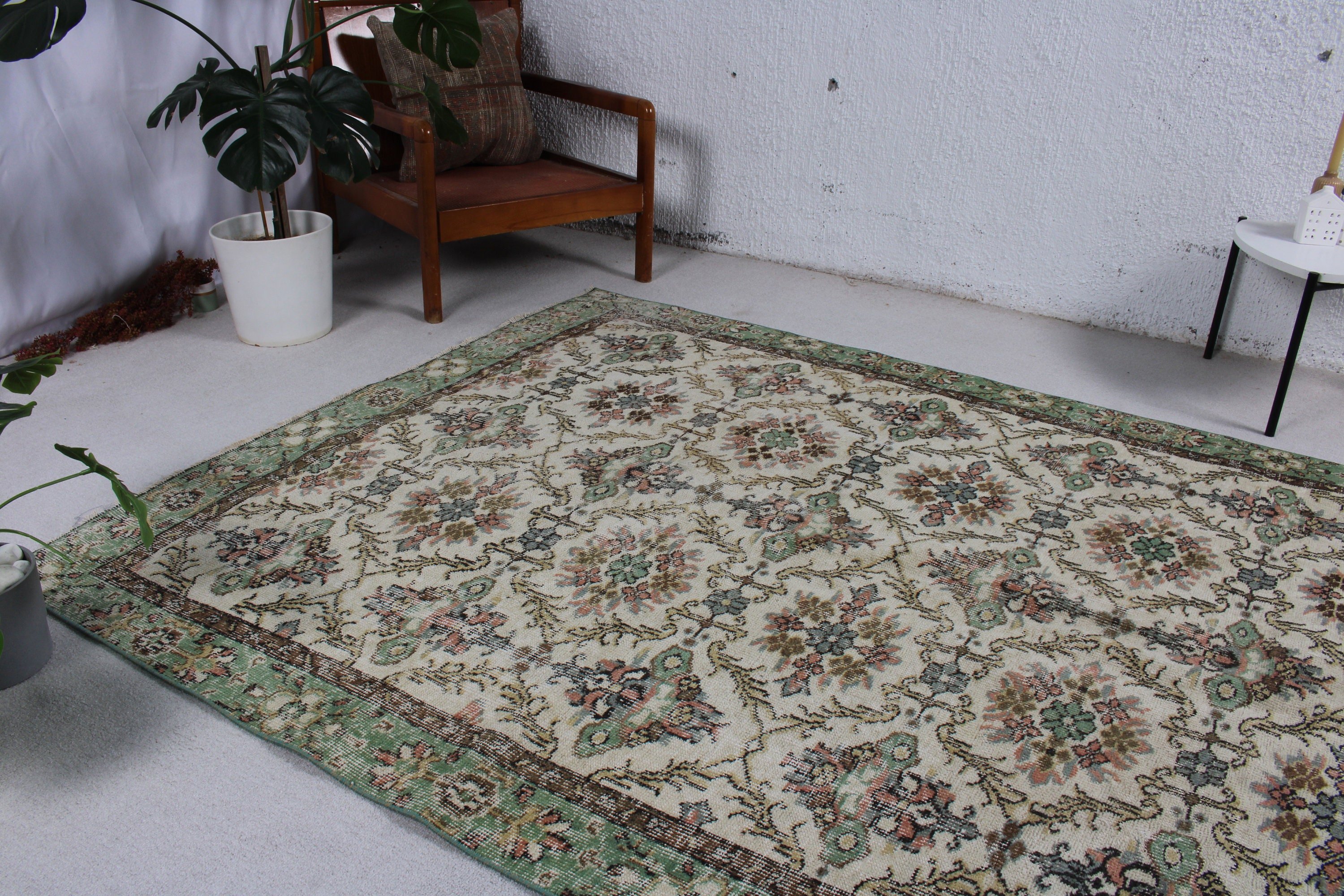 Vintage Rug, Oriental Rugs, Large Boho Rug, 5.6x8.7 ft Large Rug, Dining Room Rug, Brown Bedroom Rugs, Turkish Rugs