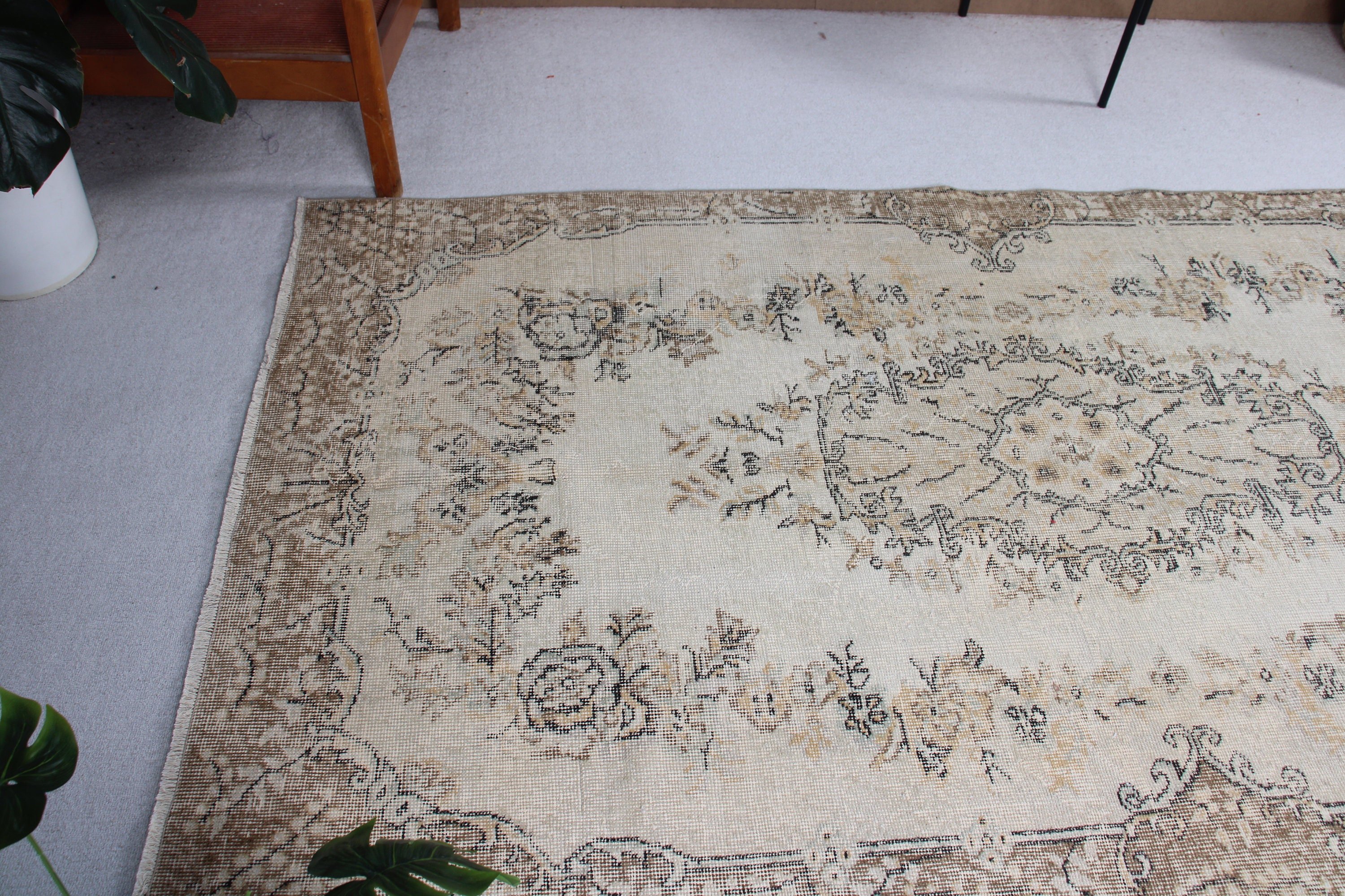 Türk Halısı, Ev Dekorasyonu Halıları, 4.6x8.2 ft Alan Halıları, Yemek Odası Halıları, Bej Modern Halılar, Vintage Halılar, Çocuk Halısı