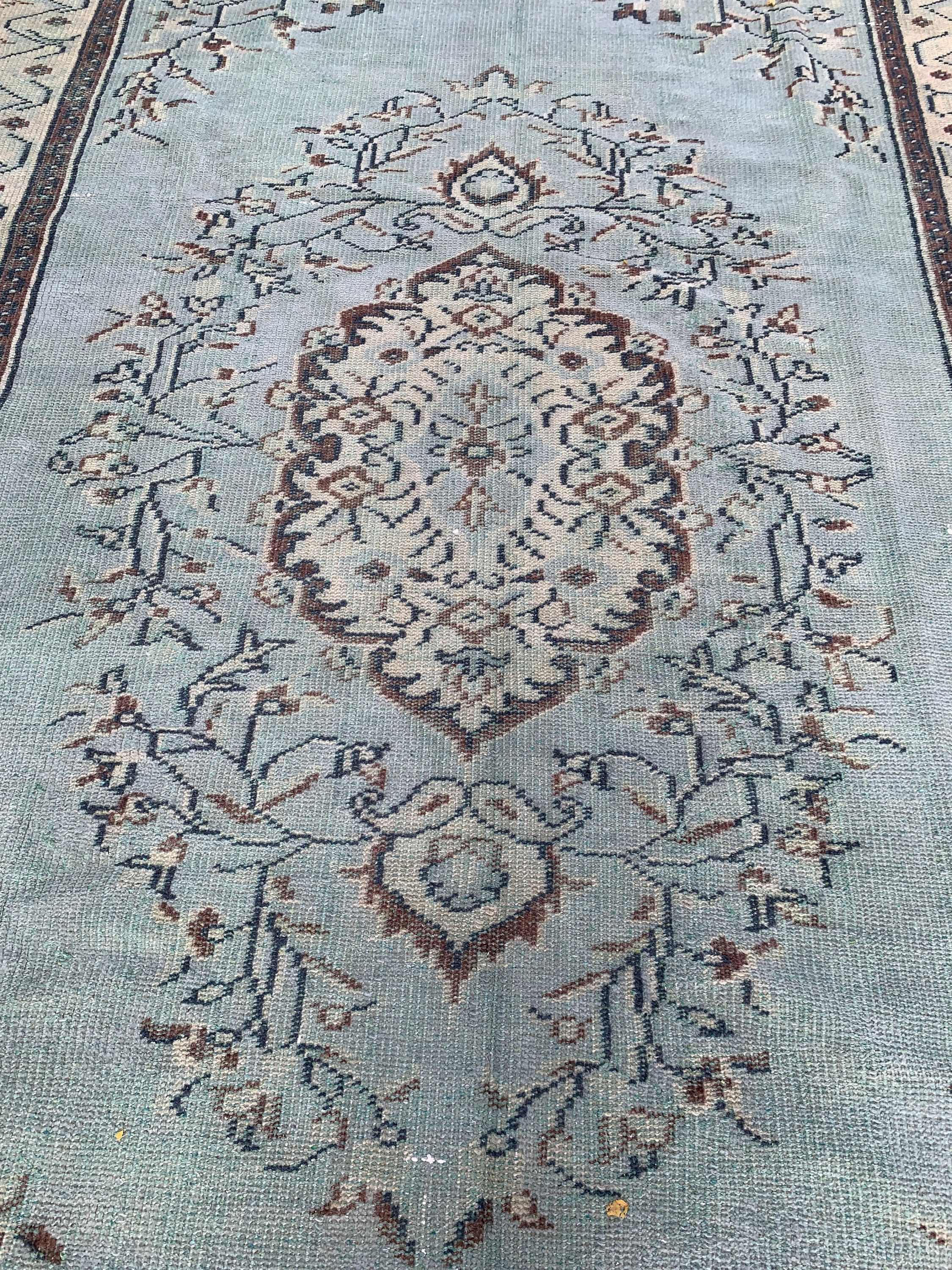 Yeşil Antika Halı, Vintage Halılar, 5.9x9.5 ft Büyük Halılar, Eklektik Halılar, Türk Halısı, Havalı Halı, Salon Halıları, Yemek Odası Halıları