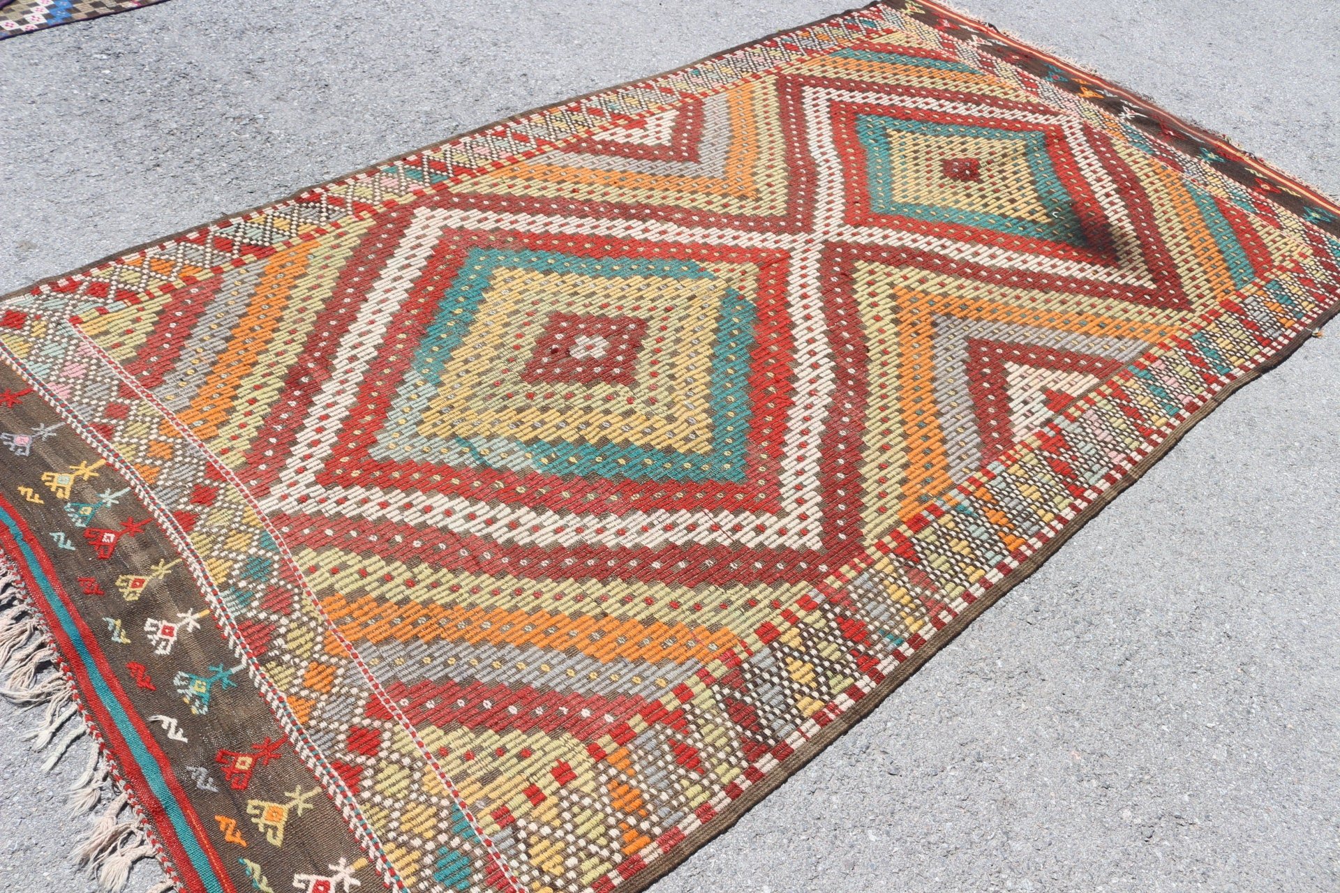 Oryantal Halı, Oturma Odası Halısı, Antika Halı, 5.2x10.3 ft Büyük Halı, Yemek Odası Halısı, Türk Halısı, Kilim, Kırmızı Yer Halısı, Vintage Halı