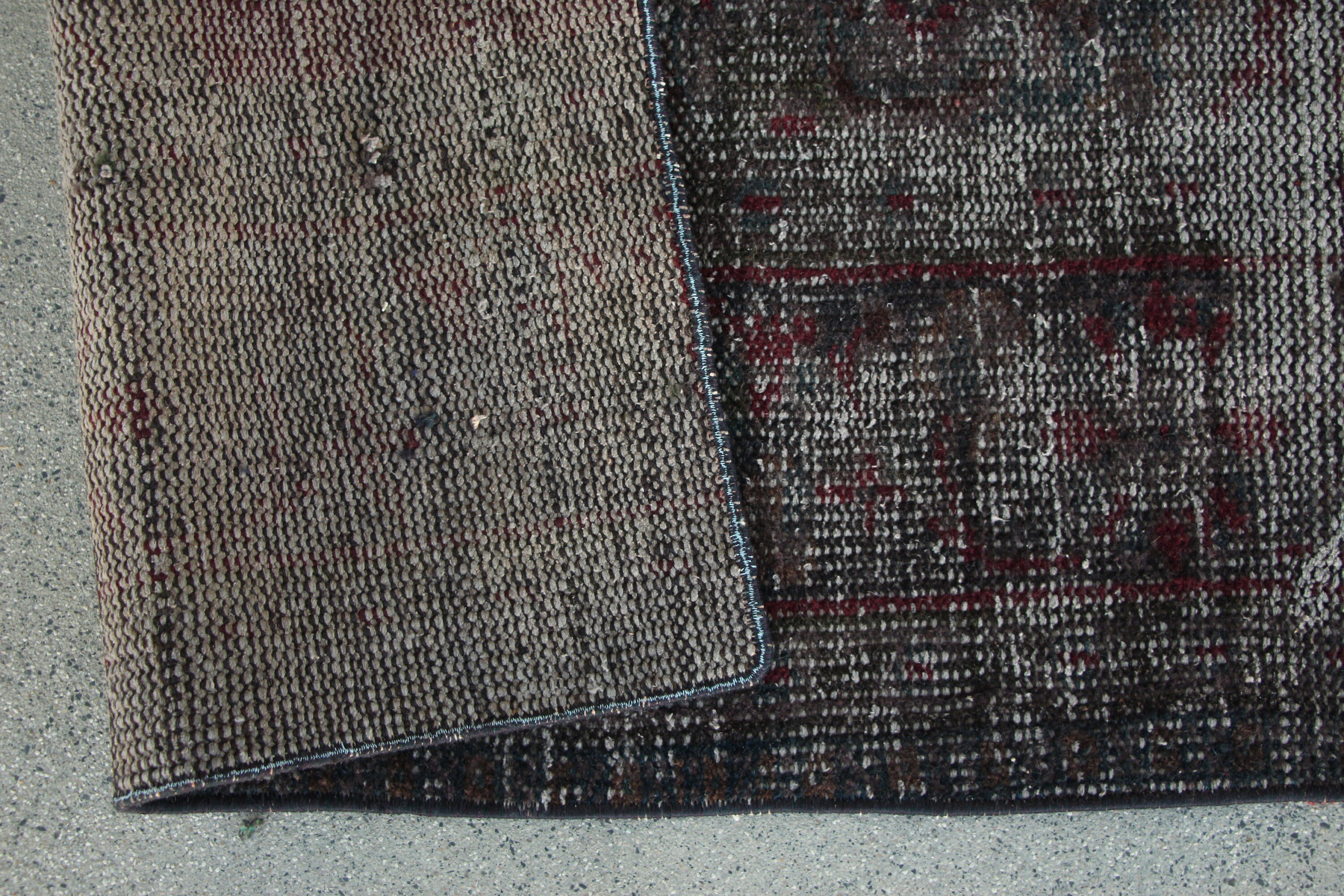 Wool Rug, Hand Knotted Rug, 3.3x6.2 ft Accent Rug, Kitchen Rug, Vintage Rug, Turkish Rug, Bedroom Rug, Rugs for Kitchen, Purple Antique Rug