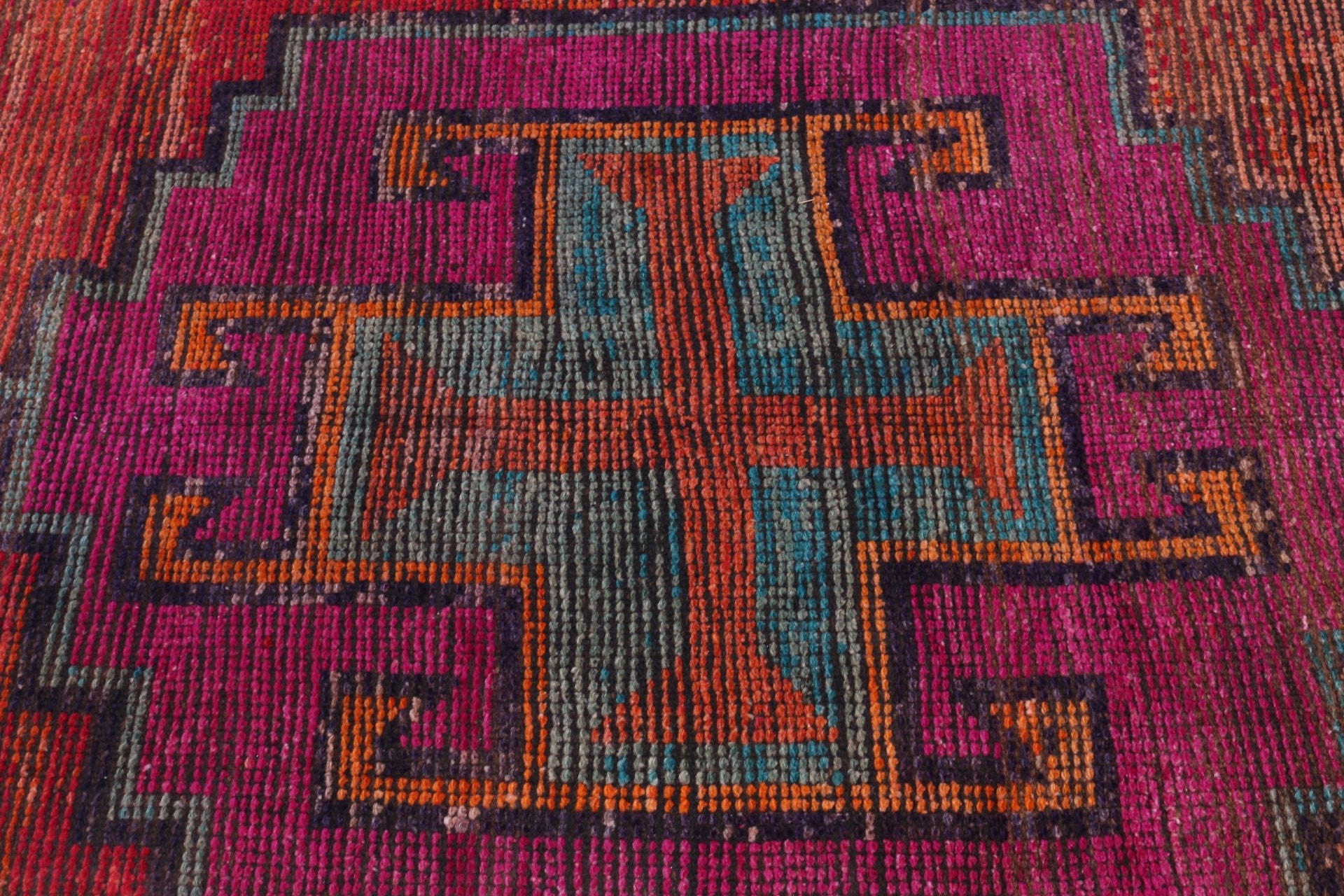Flatweave Rug, 3.1x12.8 ft Runner Rug, Oriental Rug, Stair Rug, Hallway Rugs, Anatolian Rug, Purple Wool Rugs, Vintage Rug, Turkish Rugs