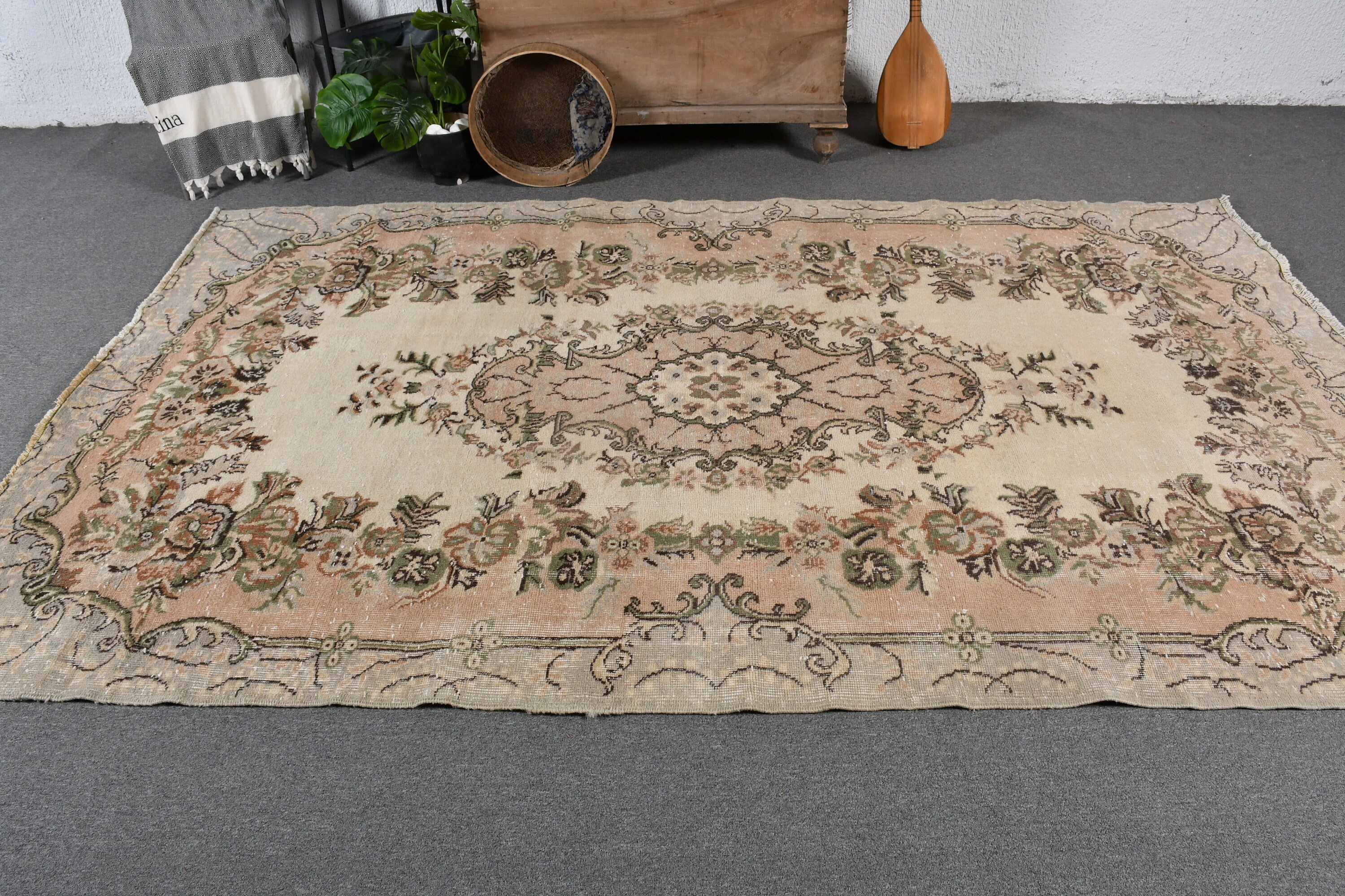 5.6x9.2 ft Büyük Halılar, Pembe Havalı Halılar, Türk Halısı, Yatak Odası Halısı, Dekoratif Halı, Havalı Halılar, Ev Dekor Halısı, Yemek Odası Halıları, Vintage Halı