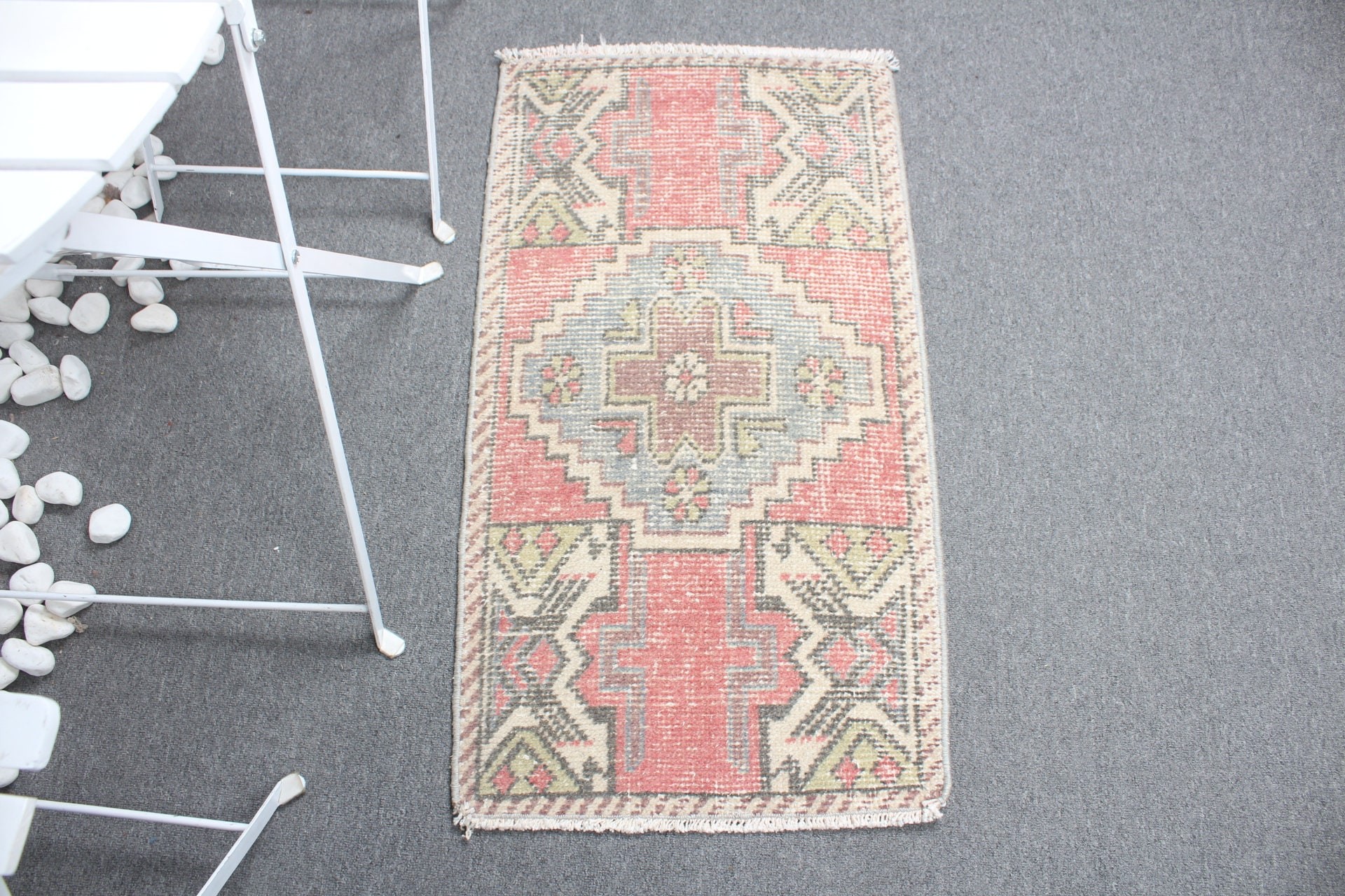 Red Floor Rugs, Rugs for Door Mat, Turkish Rugs, 1.7x3 ft Small Rug, Oushak Rug, Door Mat Rug, Car Mat Rug, Moroccan Rug, Vintage Rug