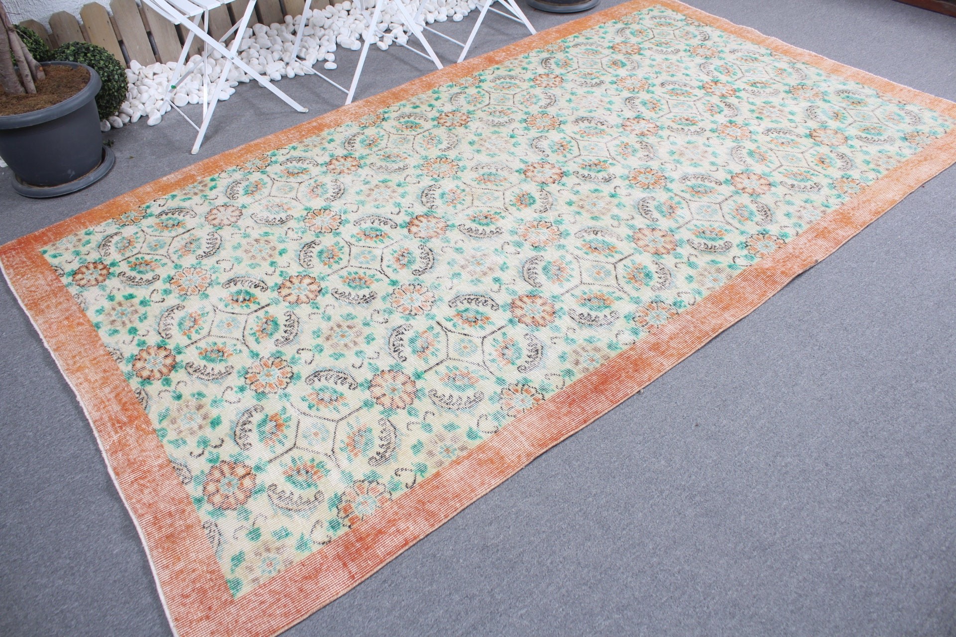 Rugs for Bedroom, Bedroom Rug, Oriental Rug, Salon Rug, Vintage Rug, Turkish Rug, 5.2x9.4 ft Large Rugs, Green Antique Rug, Wool Rugs