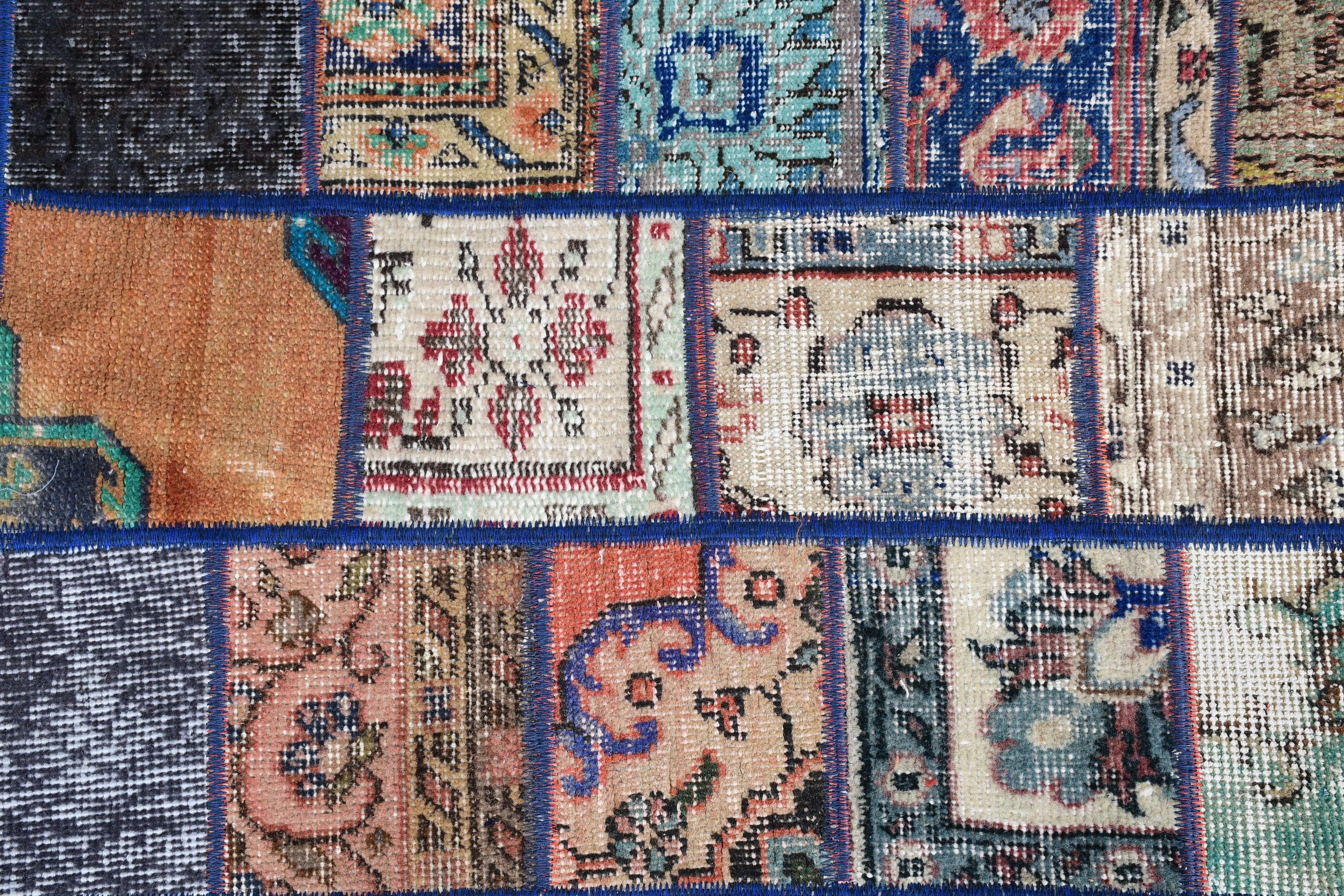Kitchen Rug, Designer Rug, Nursery Rugs, Anatolian Rug, 3.1x5.9 ft Accent Rug, Home Decor Rug, Turkish Rugs, Blue Floor Rugs, Vintage Rug