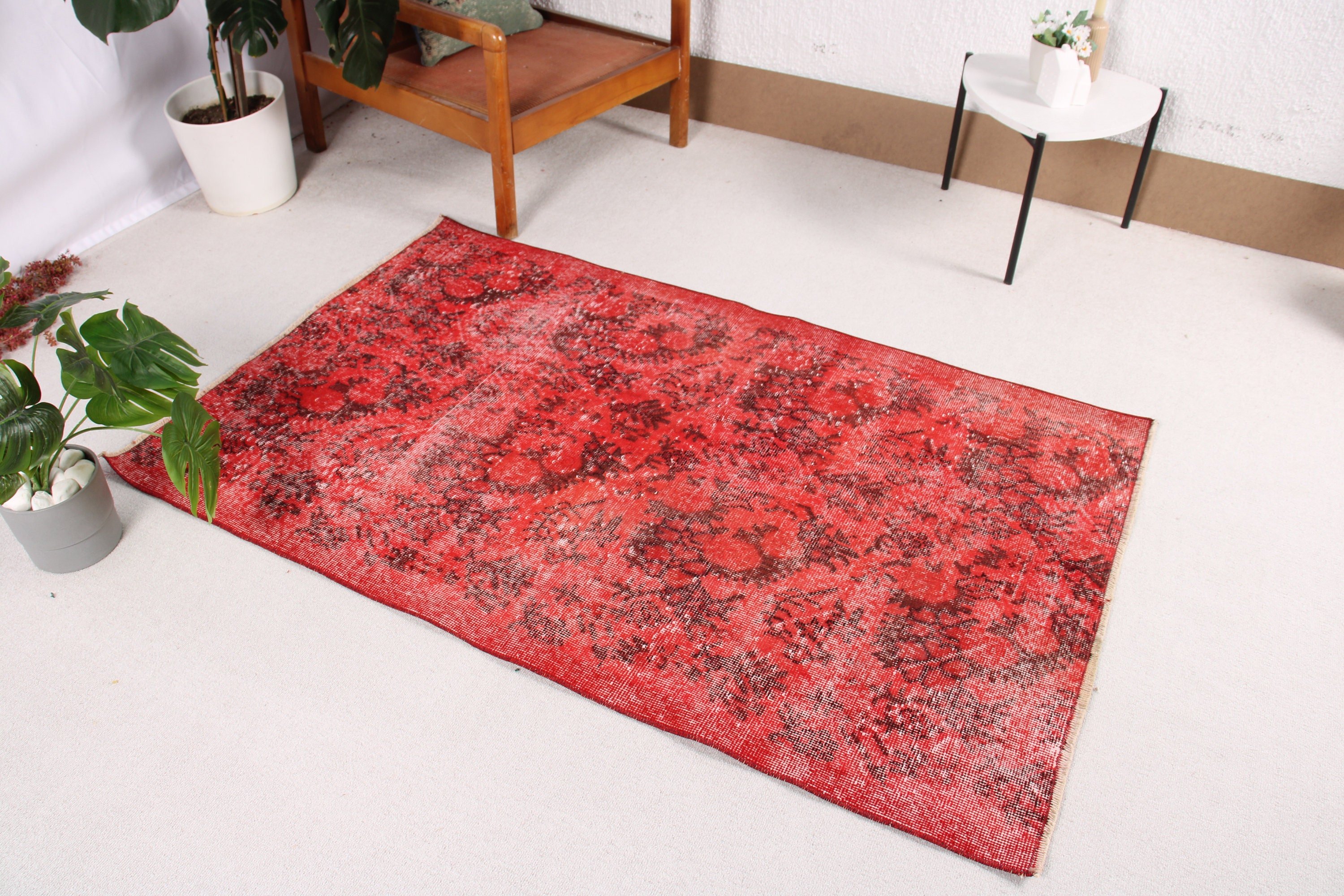 Vintage Rug, Nursery Rugs, Red Antique Rugs, Neutral Rug, Rugs for Kitchen, Bedroom Rugs, Turkish Rug, 3.3x5.4 ft Accent Rug, Oriental Rug