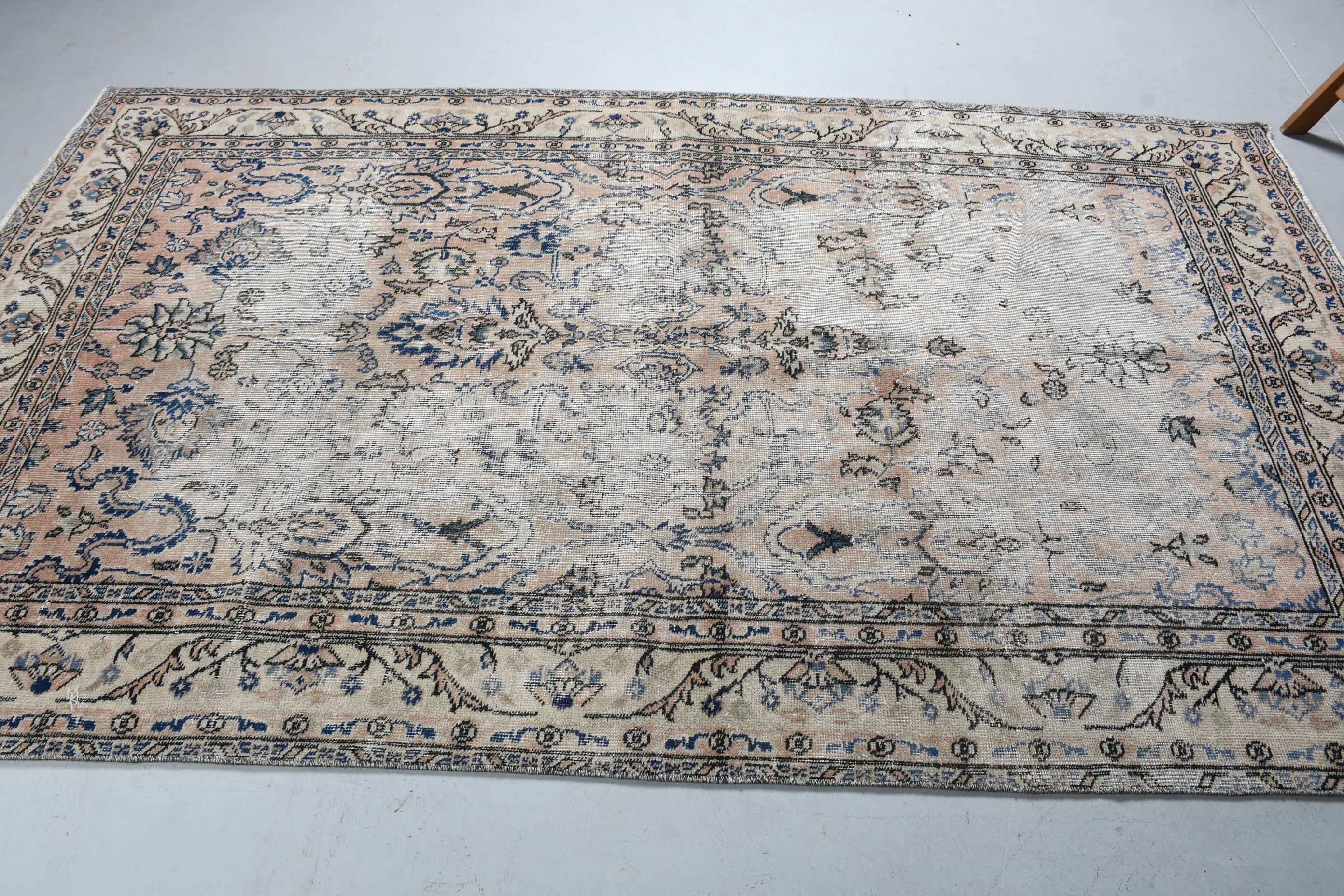 Natural Rugs, Turkish Rug, Salon Rug, Living Room Rug, Brown Kitchen Rugs, Antique Rug, Vintage Rug, 4.9x8.3 ft Large Rugs