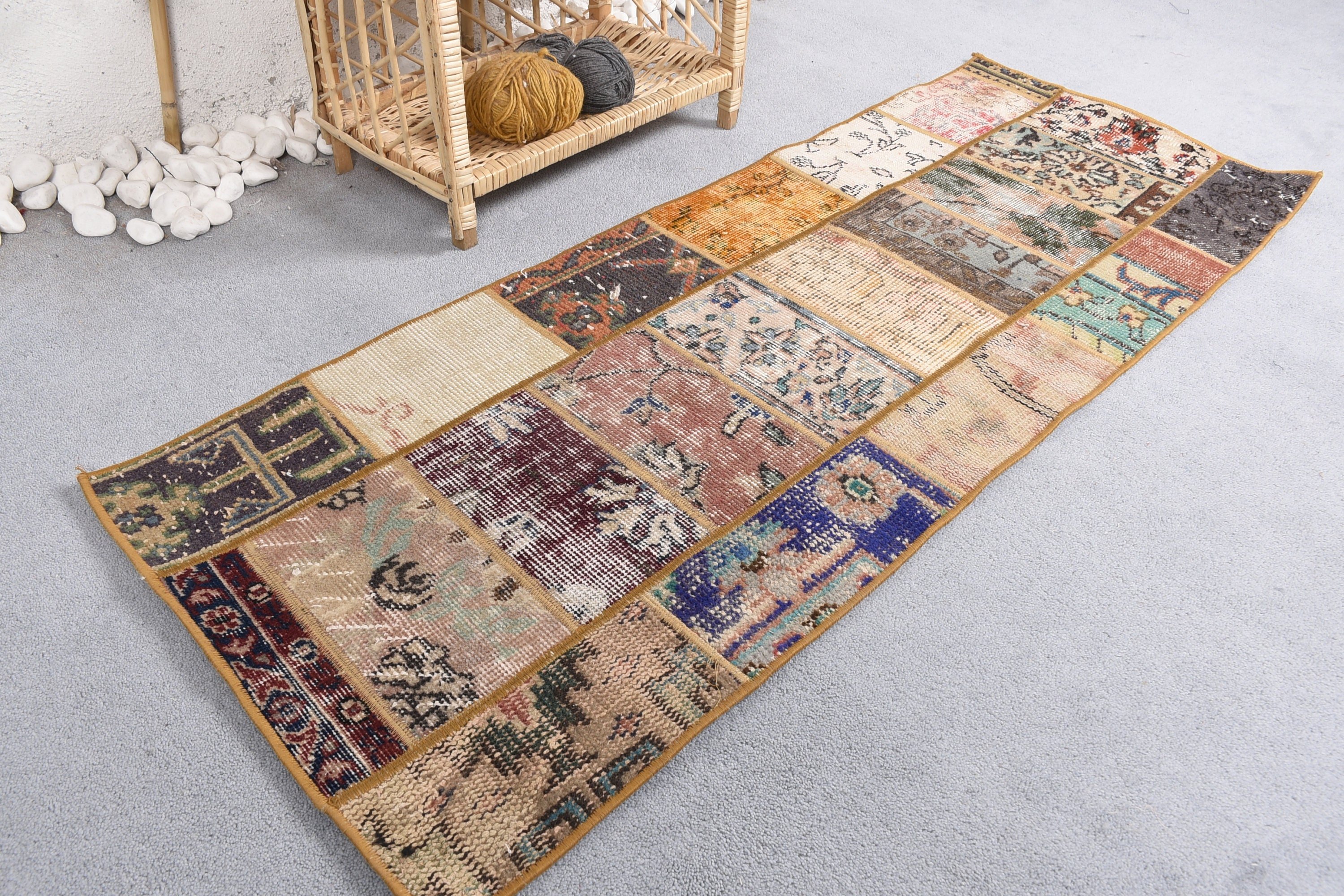 1.9x4.9 ft Small Rug, Bedroom Rug, Rugs for Kitchen, Antique Rug, Vintage Rug, Turkish Rugs, Entry Rug, Rainbow Moroccan Rug, Bright Rugs